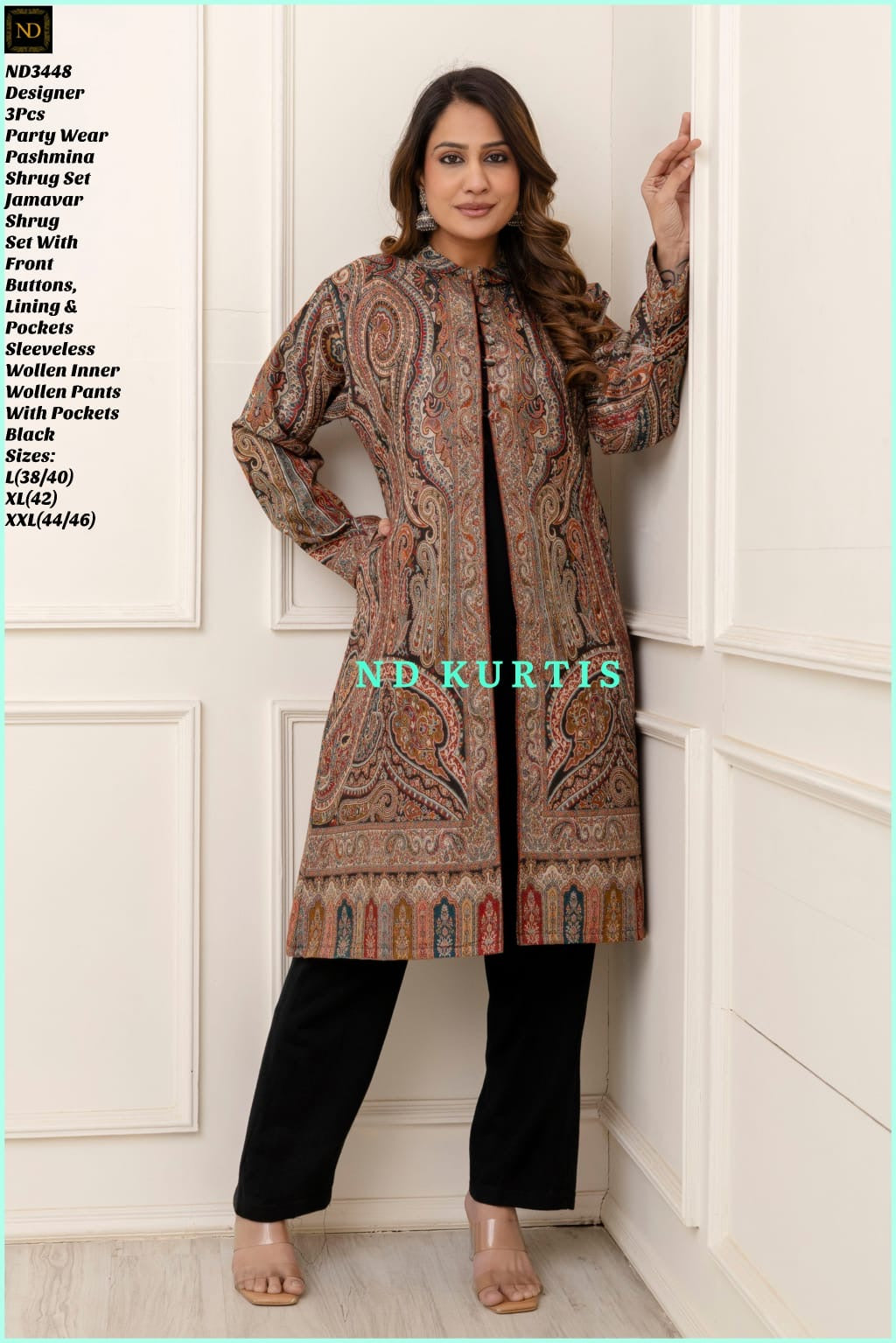Winter pashmina jacket set