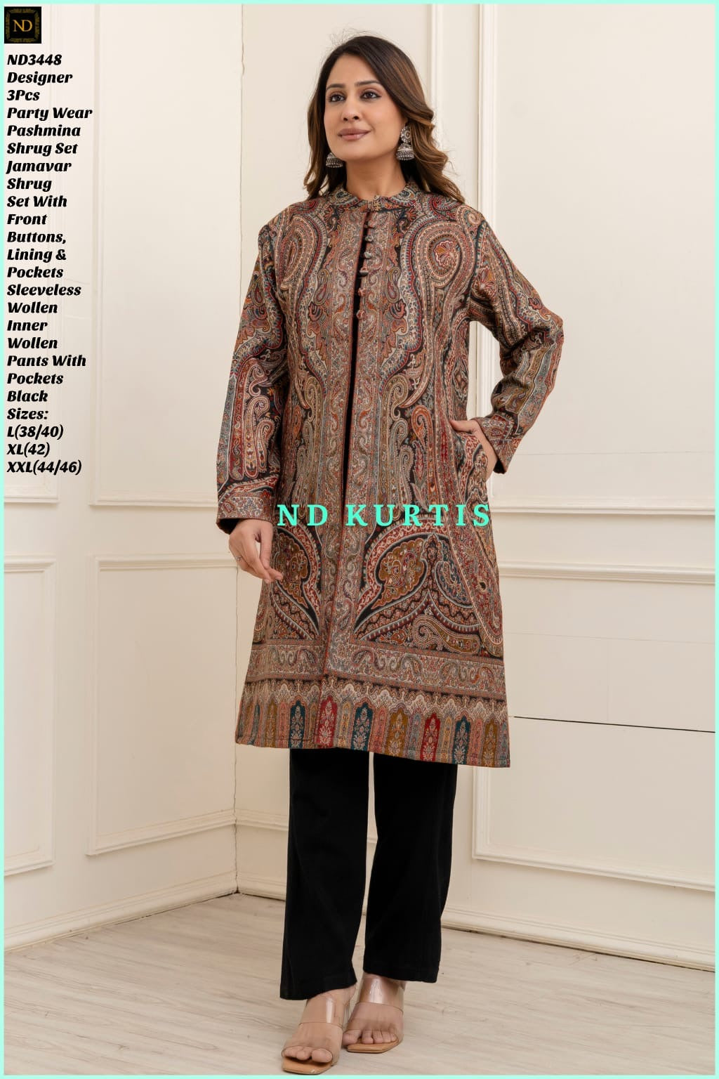 Winter pashmina jacket set