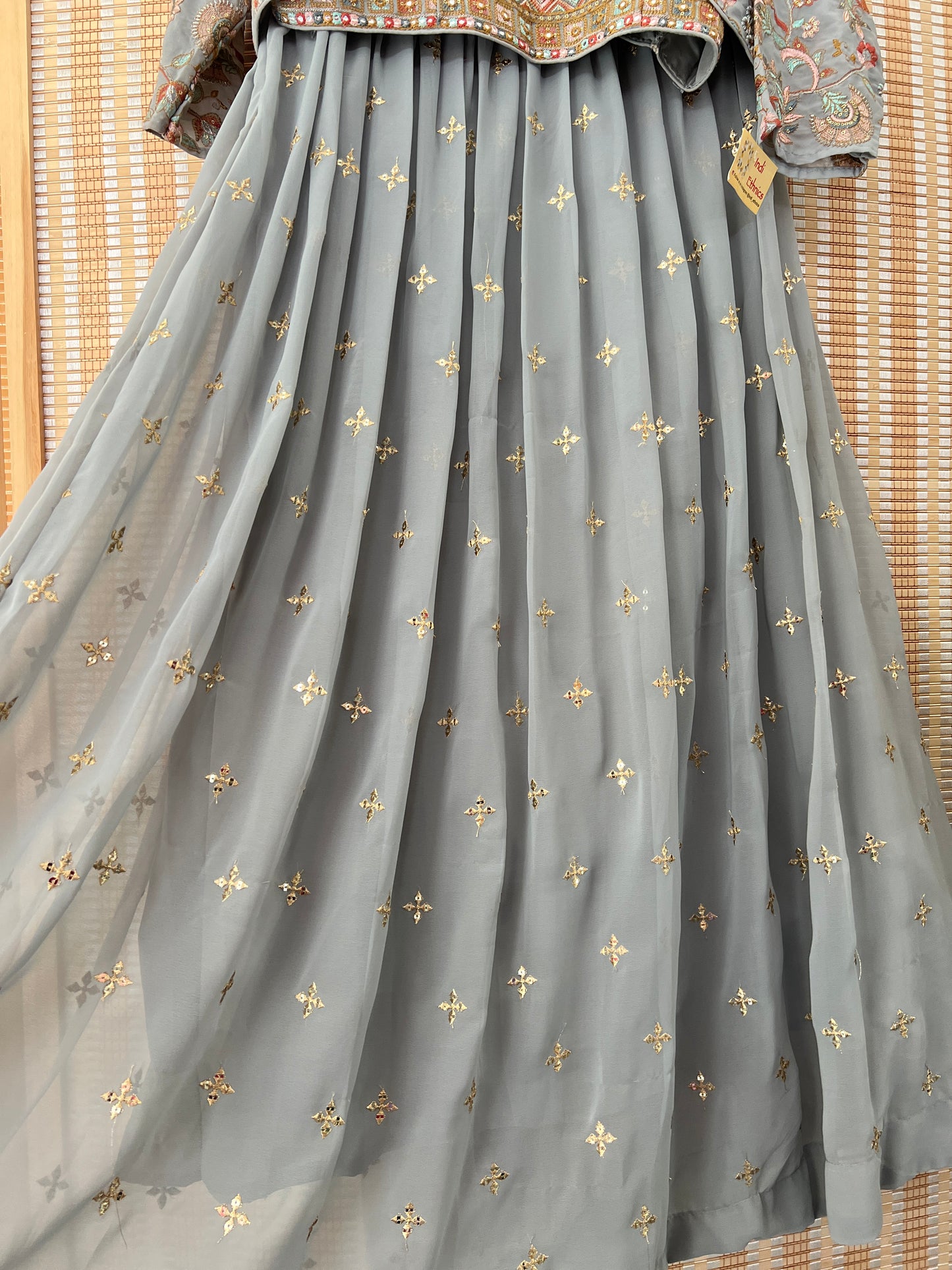 Grey embroidered lehenga choli