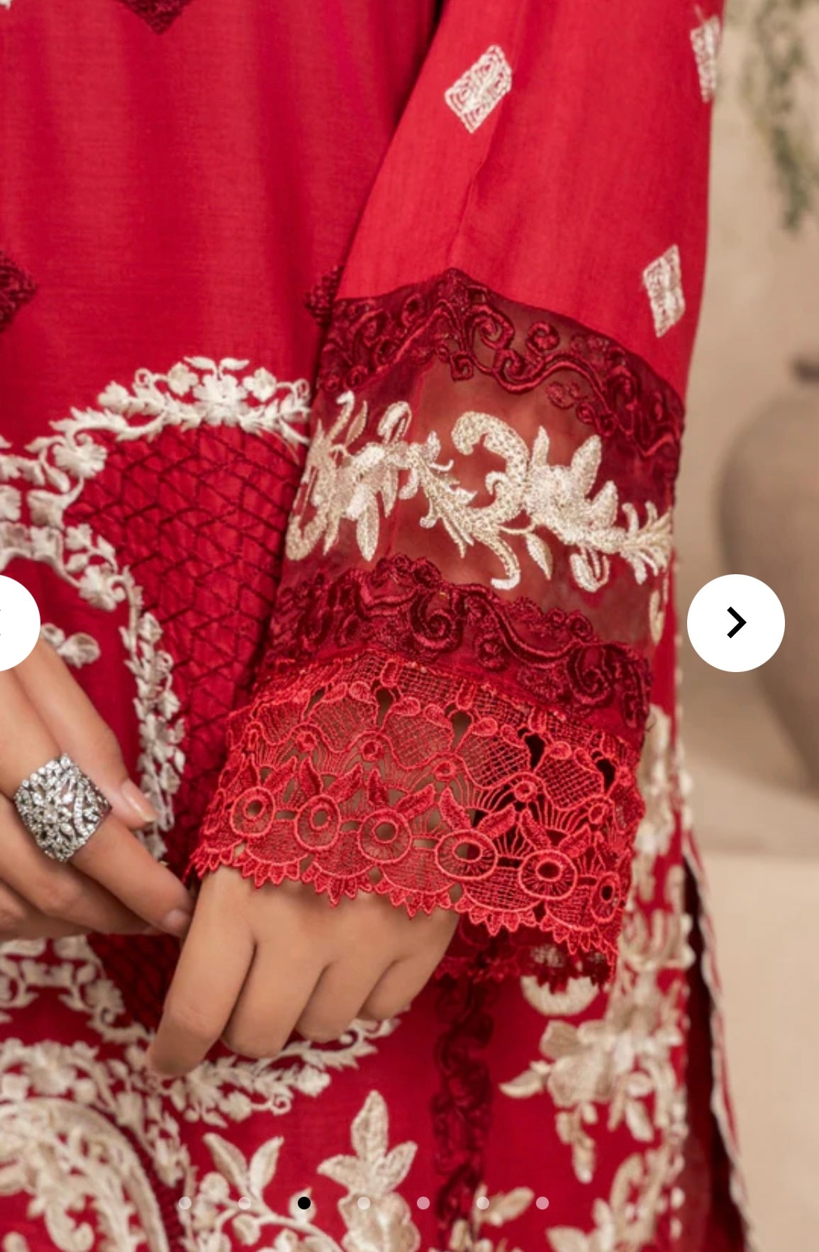 Red pakistani style heavy beautiful embroidered kurta set