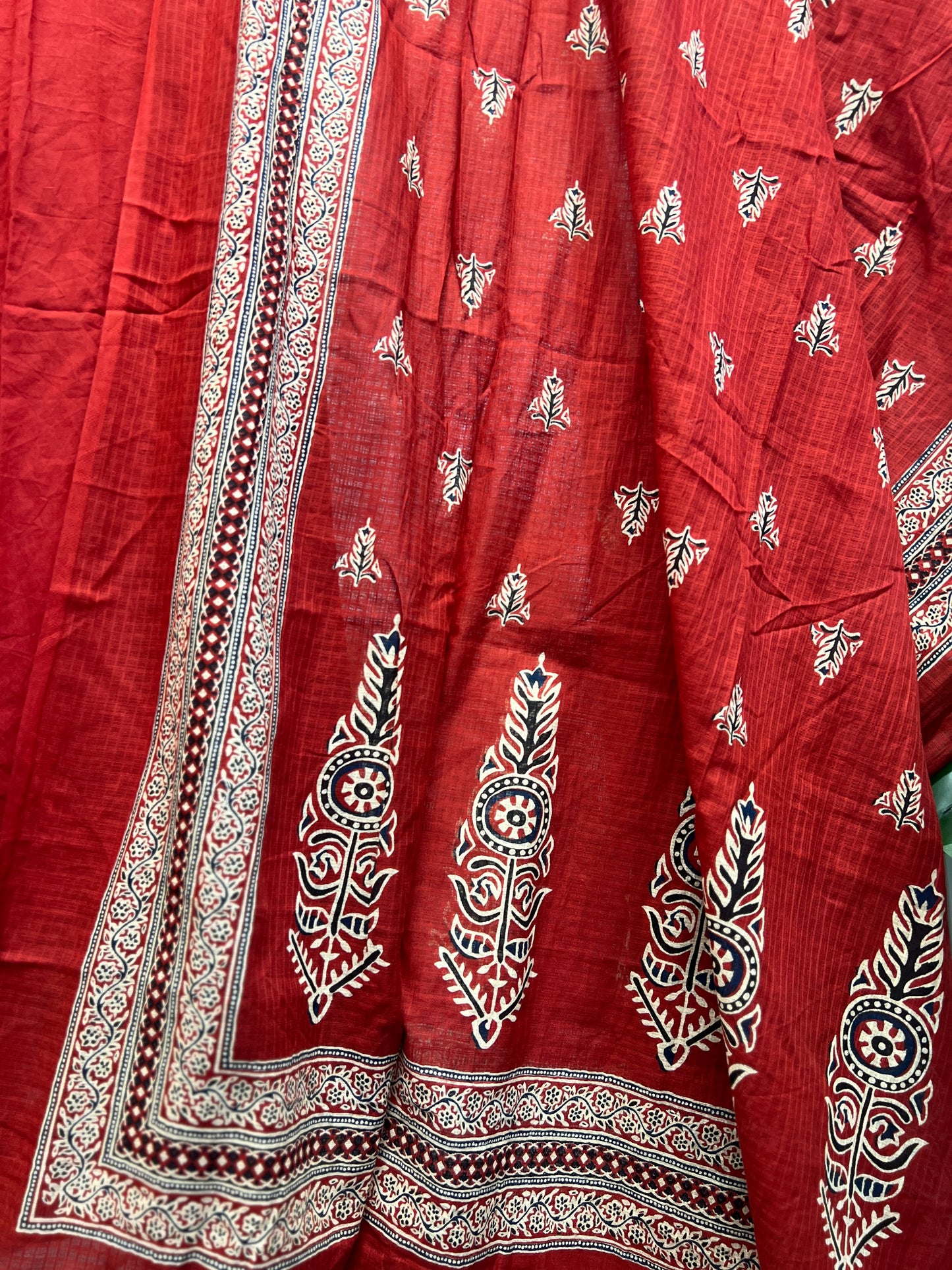 Dark Red pure cotton kurta set with