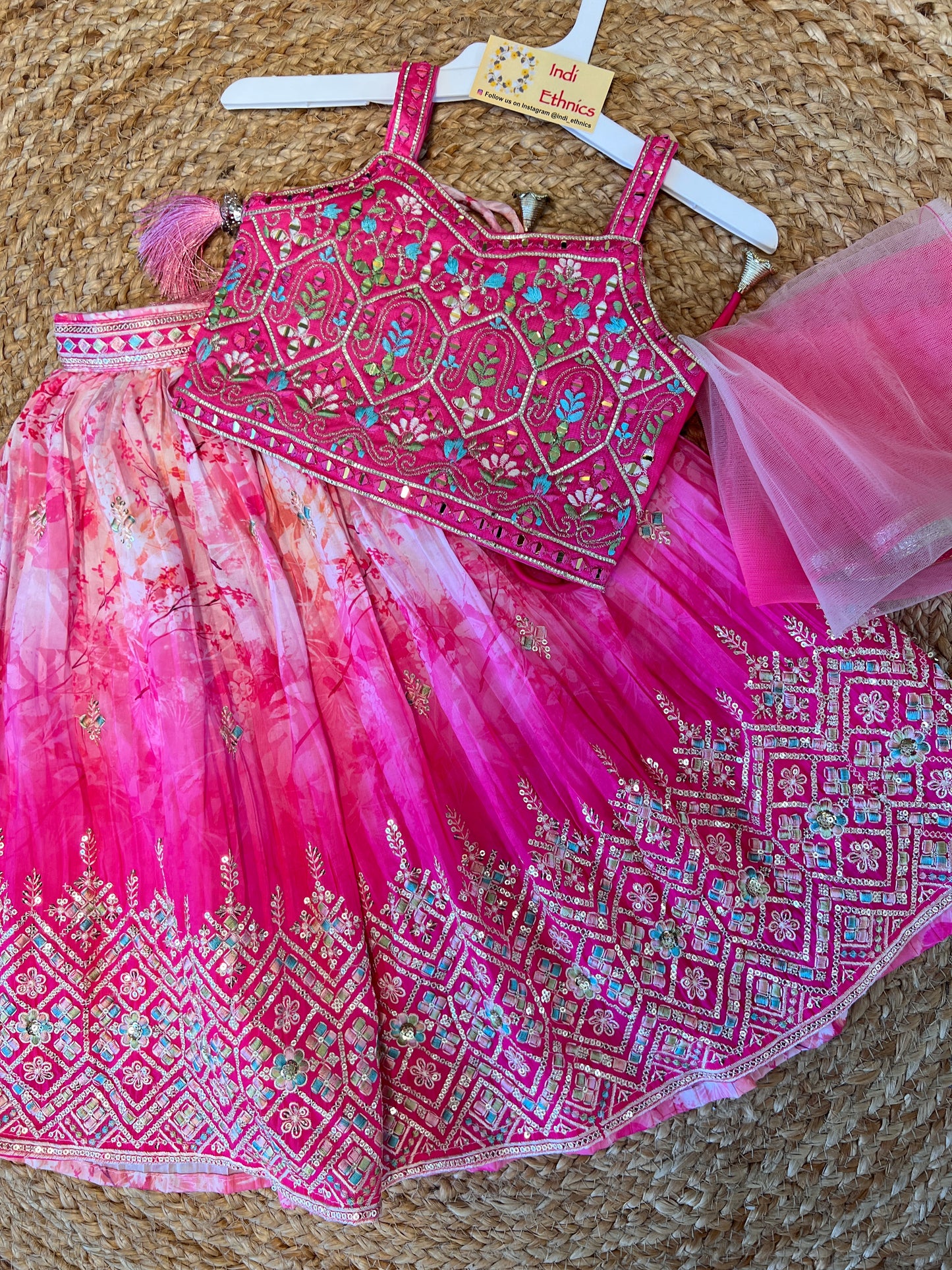 Girls Pink stunning lehenga choli dupatta