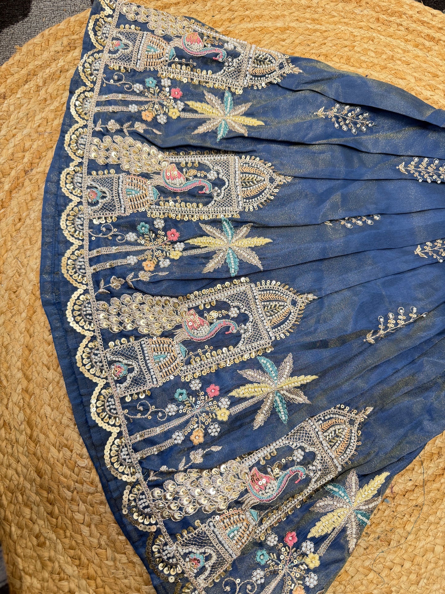 Kids Blue designer handwork lehenga choli