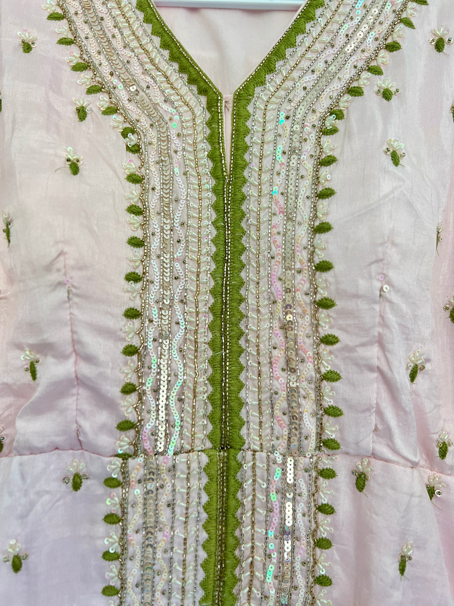 Baby pink designer heavy handwork sharara set