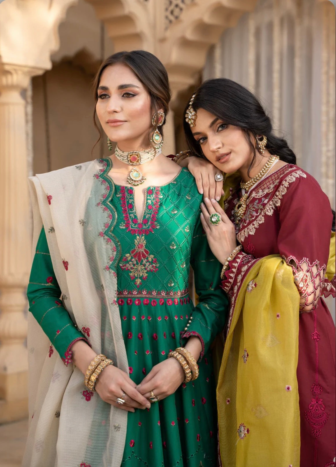 Bottle green flared anarkali kurta set