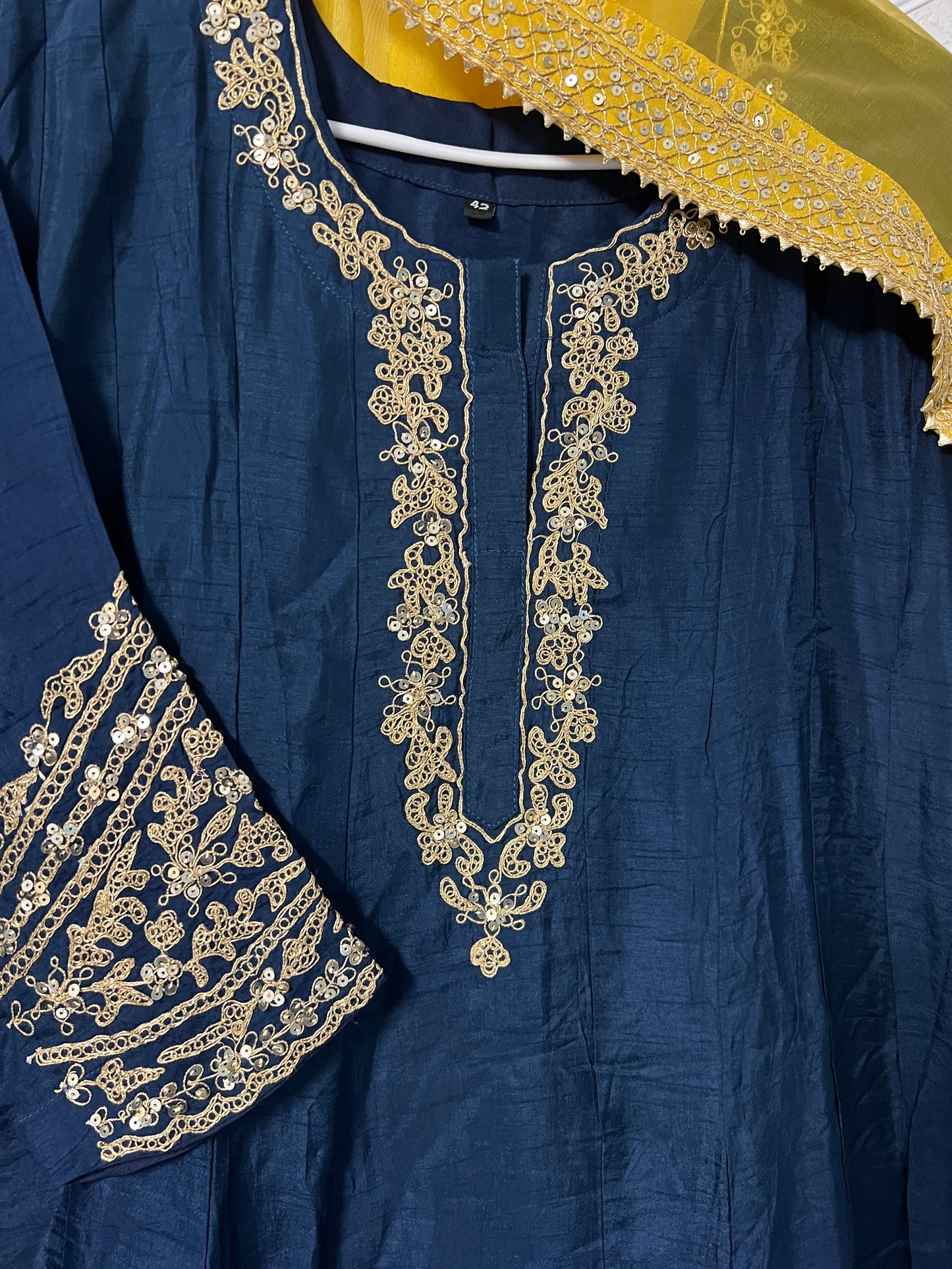 Navy Blue heavy handwork anarkali suit