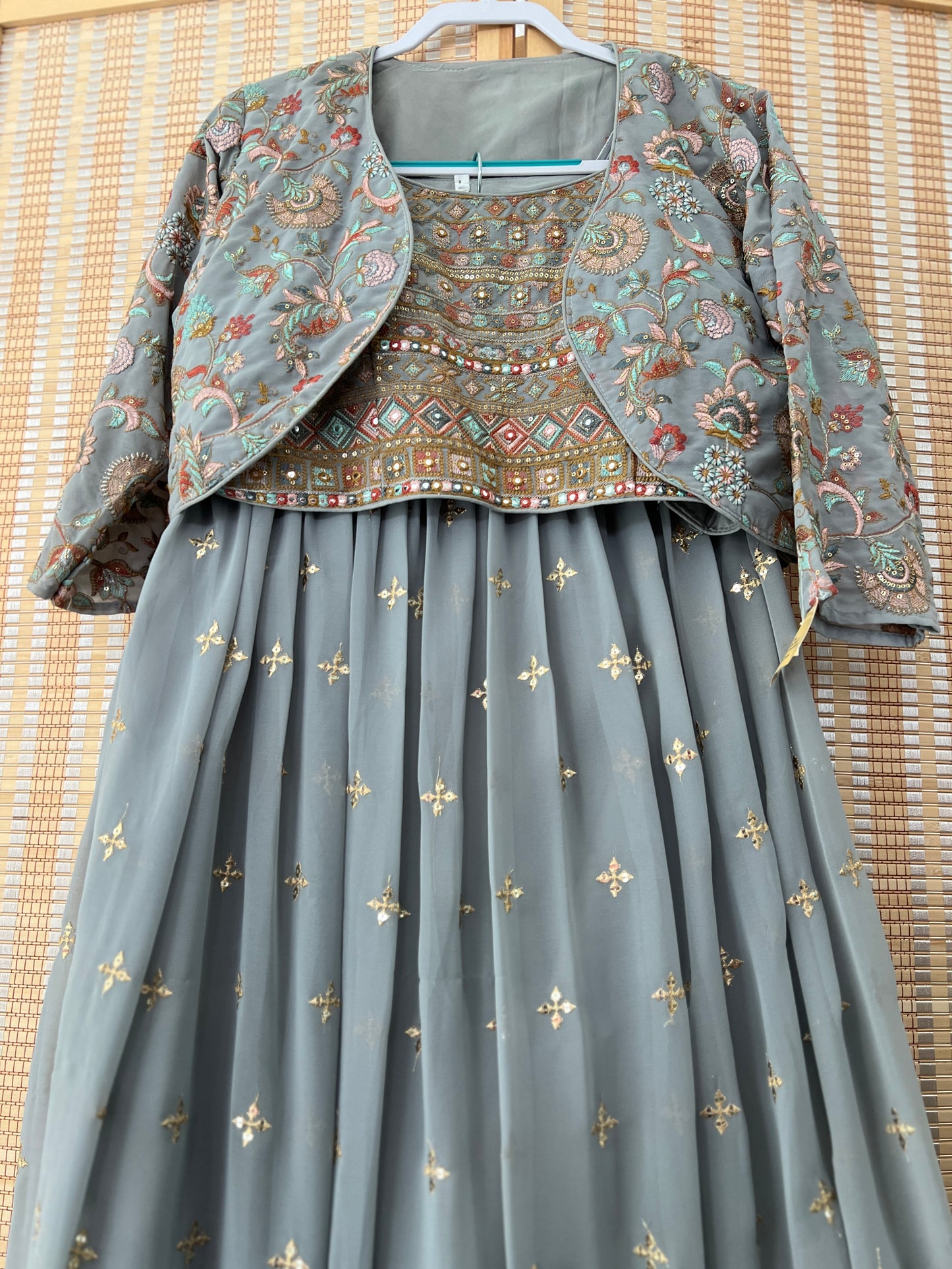 Grey embroidered lehenga choli
