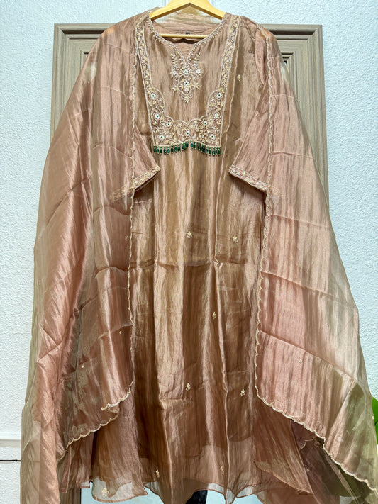 Bronze stunning handwork tissue Suit