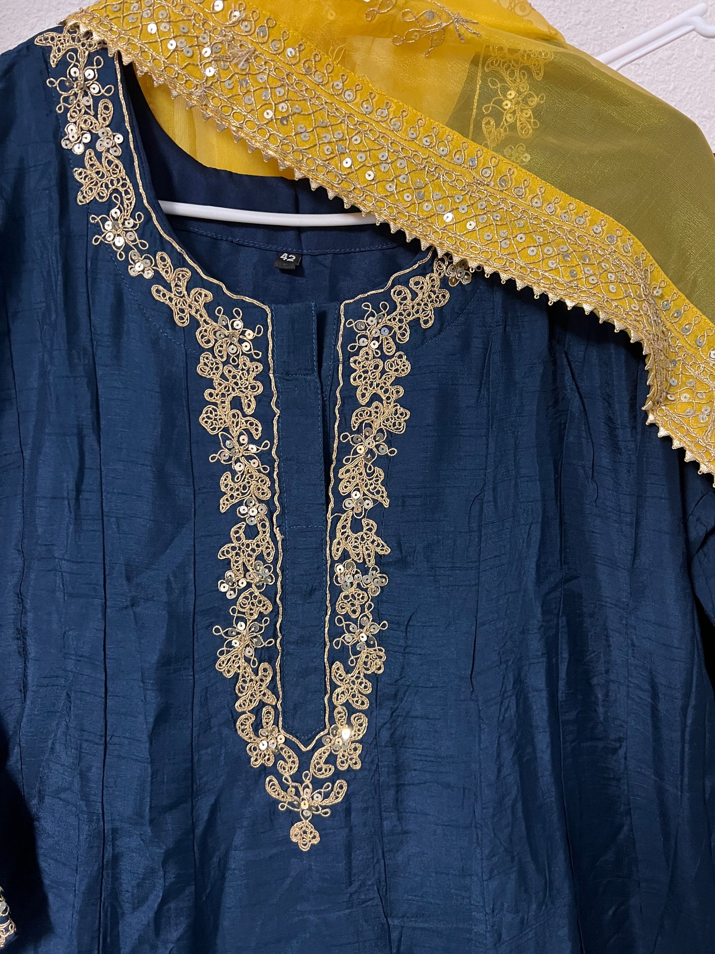 Navy Blue heavy handwork anarkali suit