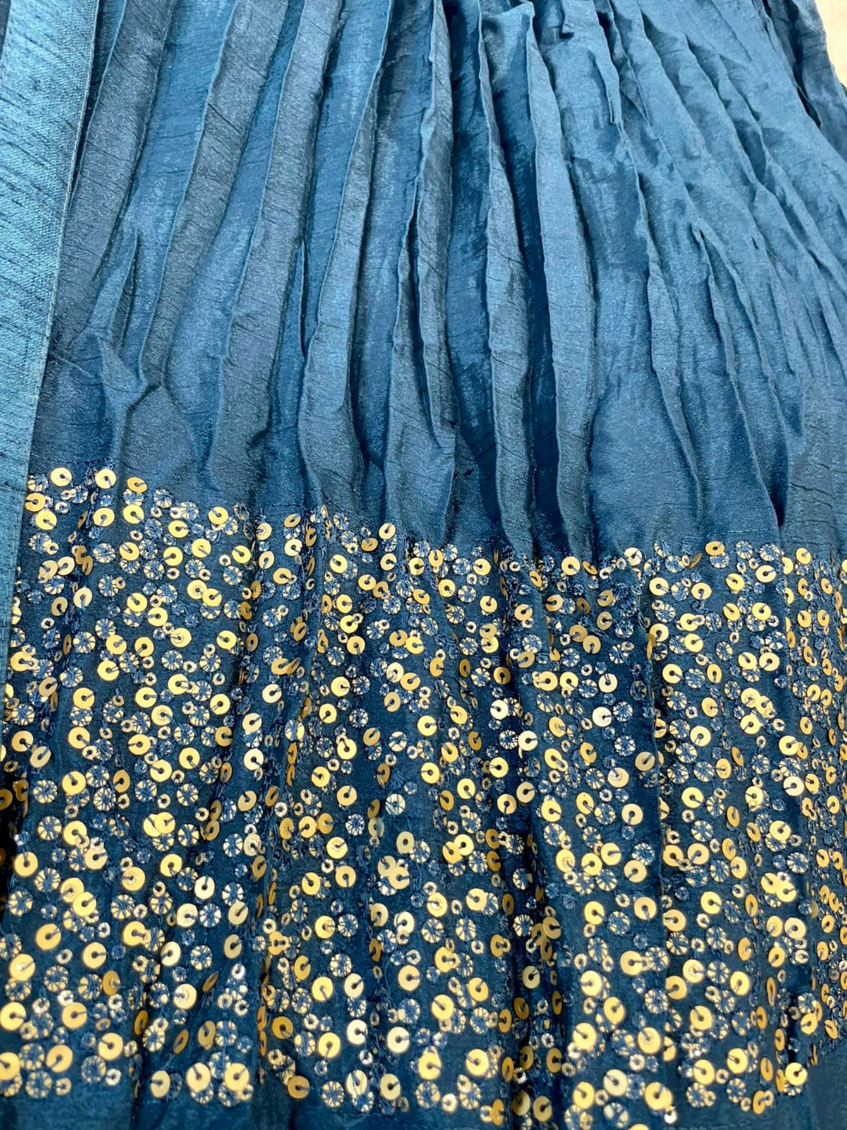 Teal blue Heavy mirror work Lehenga choli