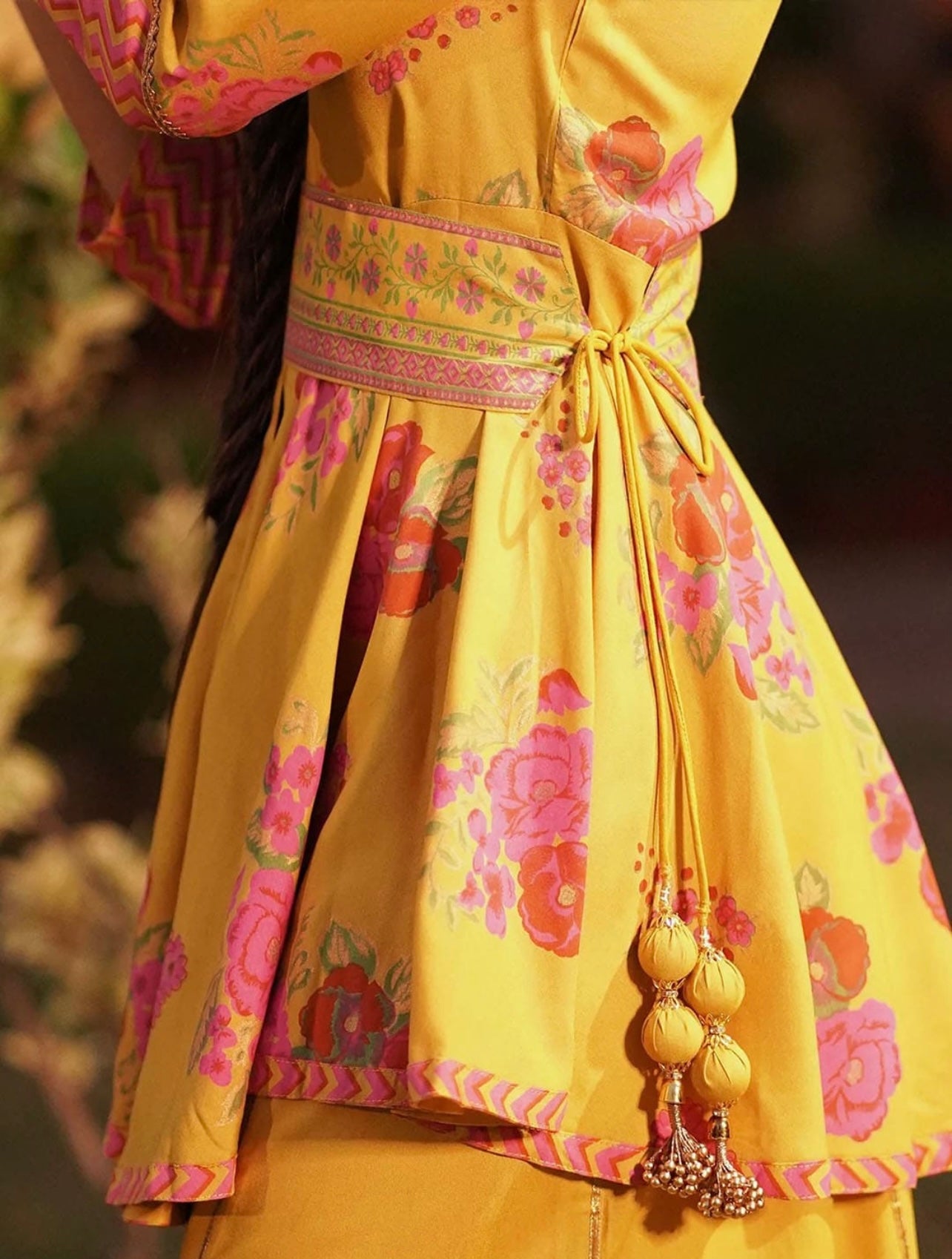 Yellow Floral Flowy Sharara set
