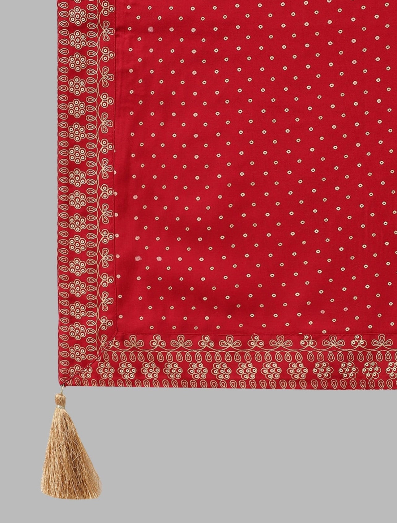 Red Rayon sequin yoke kurta set