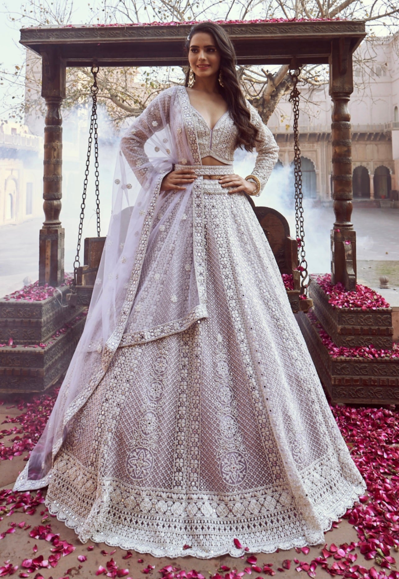 Lavender Heavy embroidered lehenga choli