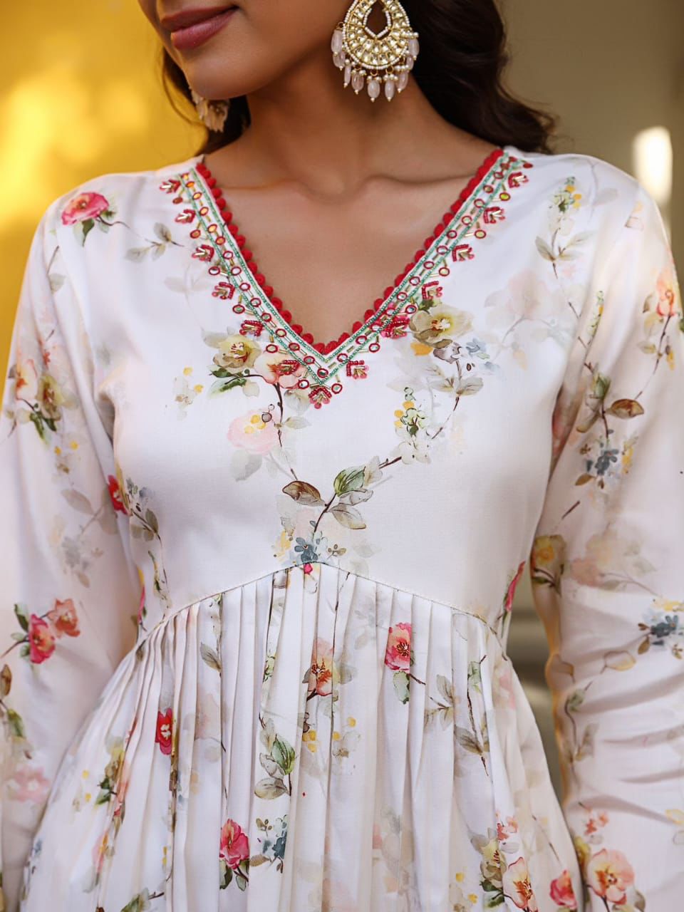 White Classy Alia Cut Kurta set