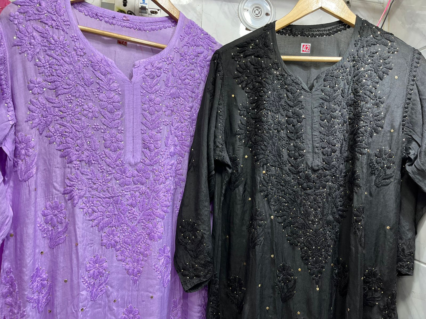Black Modal Mukesh work Premium chikankari work Kurta