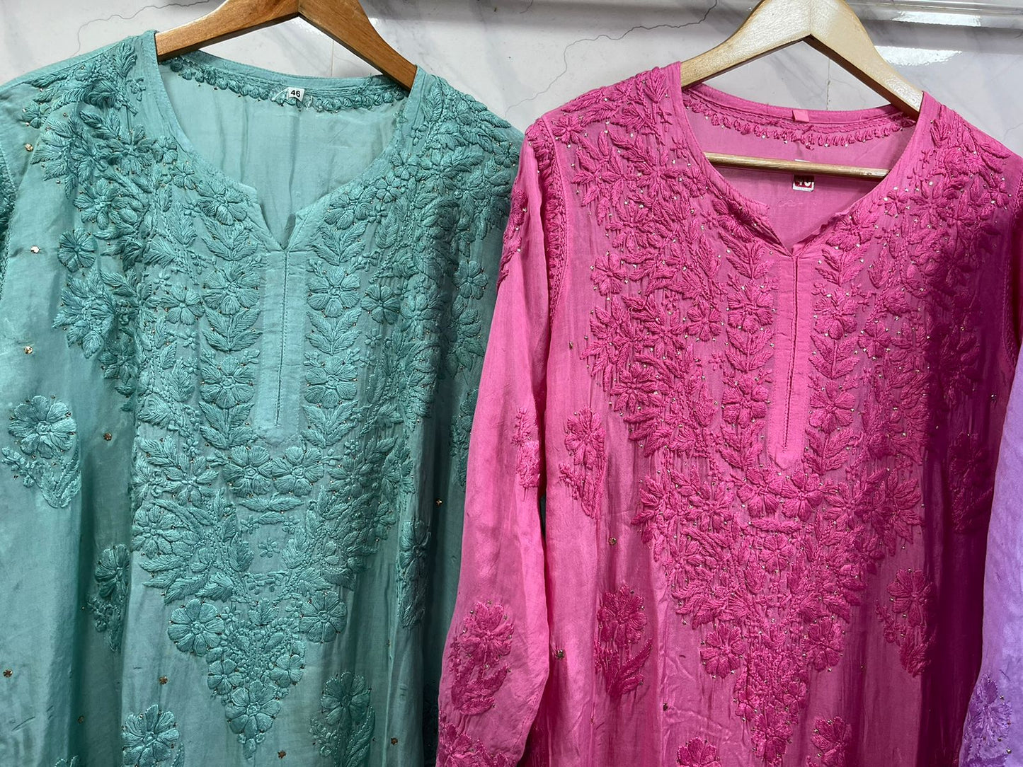 Paisley Green Pure Modal Mukesh work Premium chikankari work Kurta