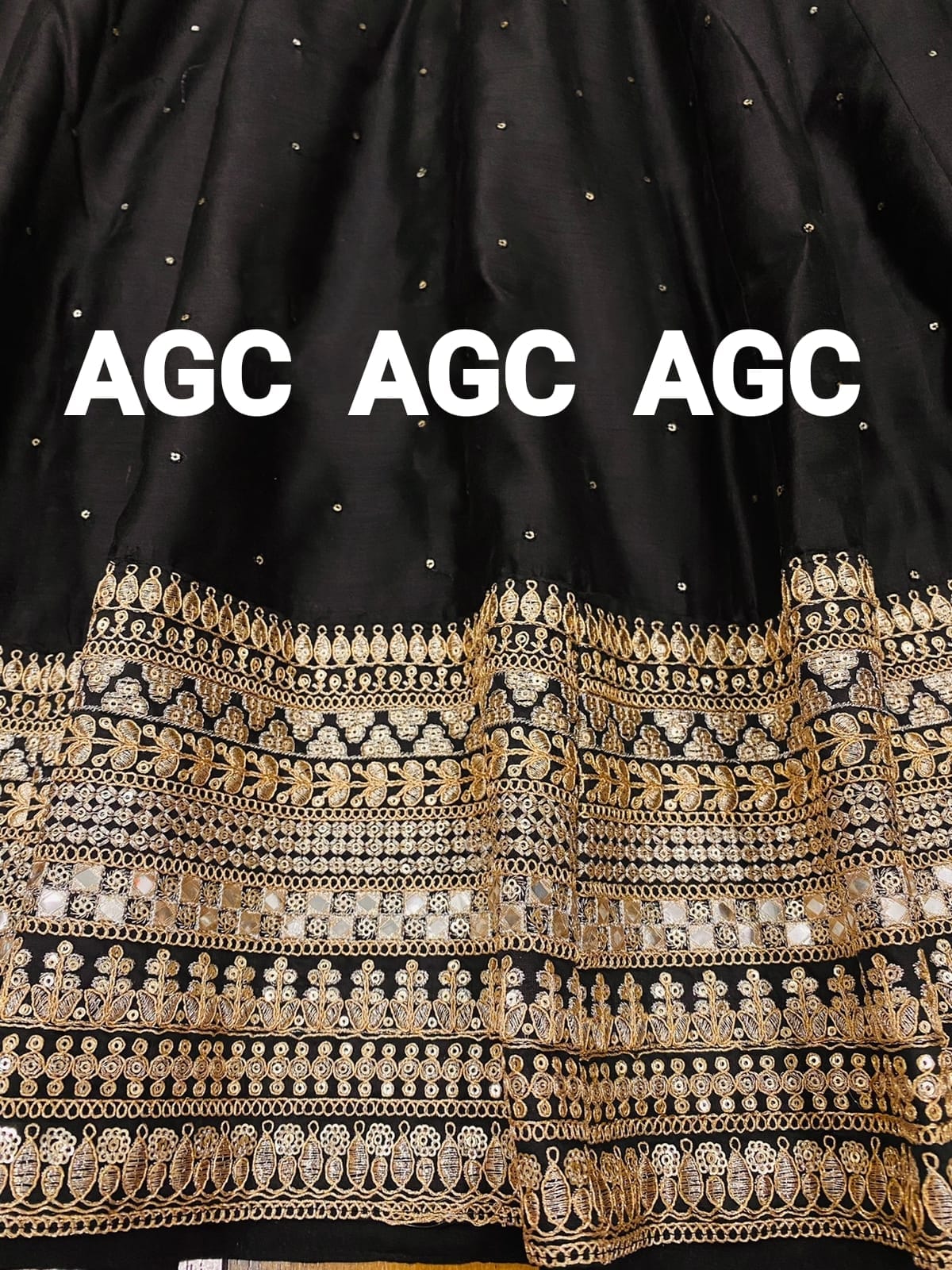 Black Heavy Embroidery and Gota Anarkali set