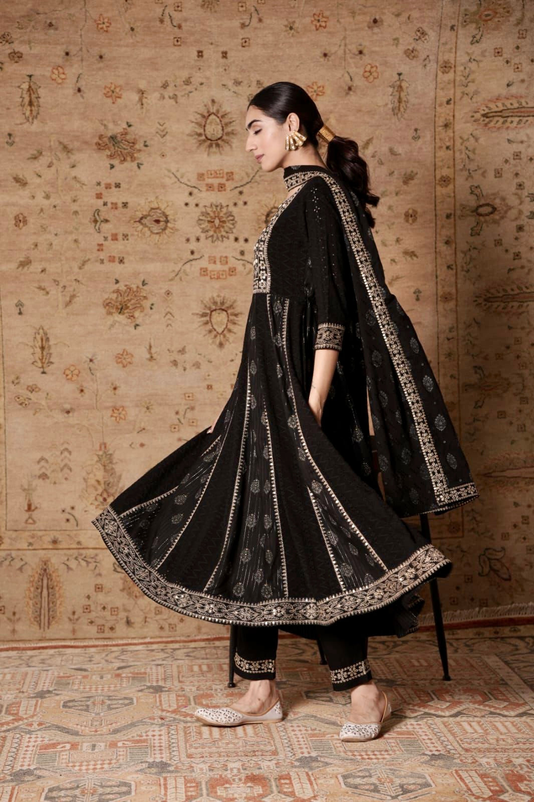 Premium Quality Heavy Embroidery and Mirror Anarkali Kurta set