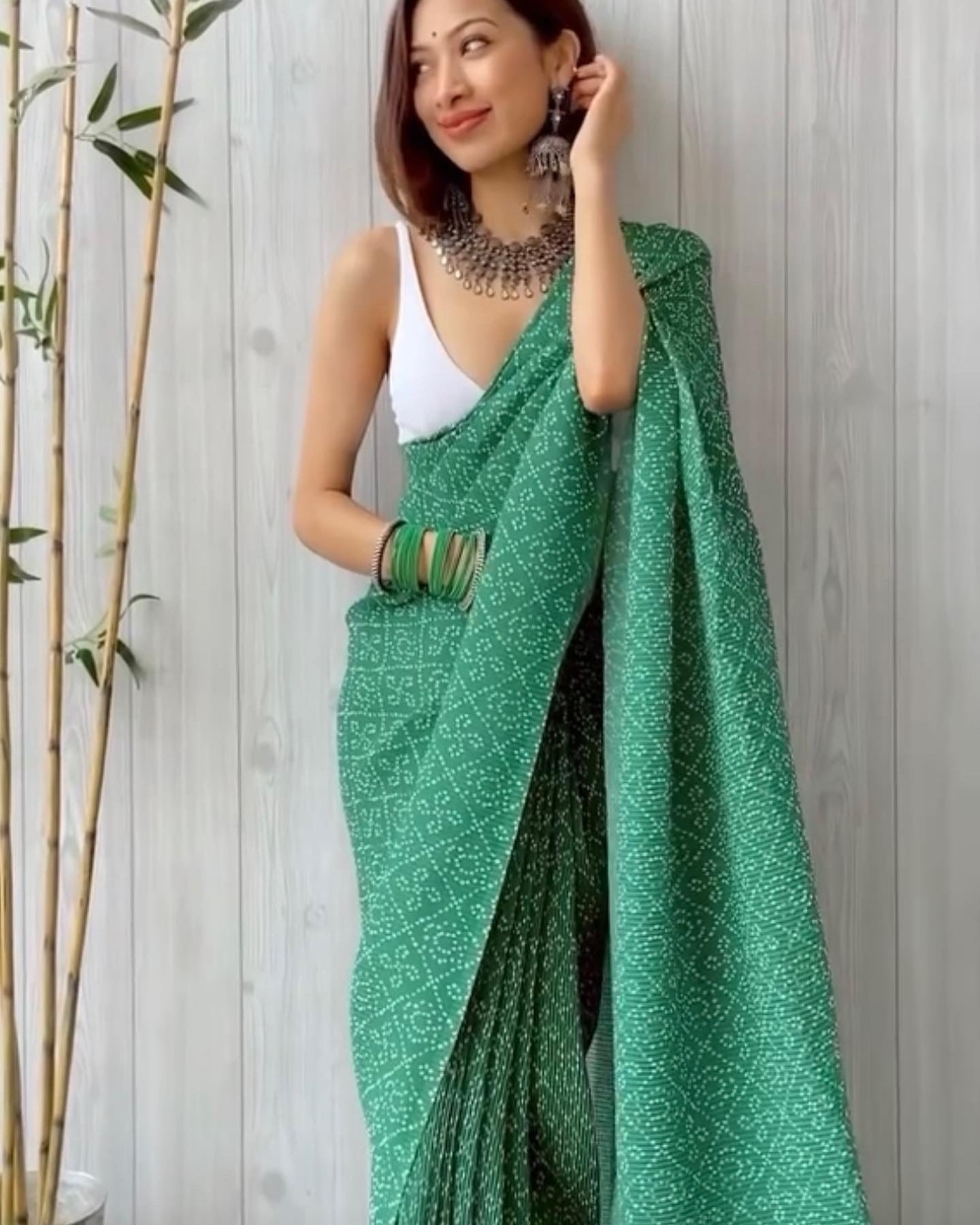 Beautiful Digitally printed crushed saree with unstitched blouse