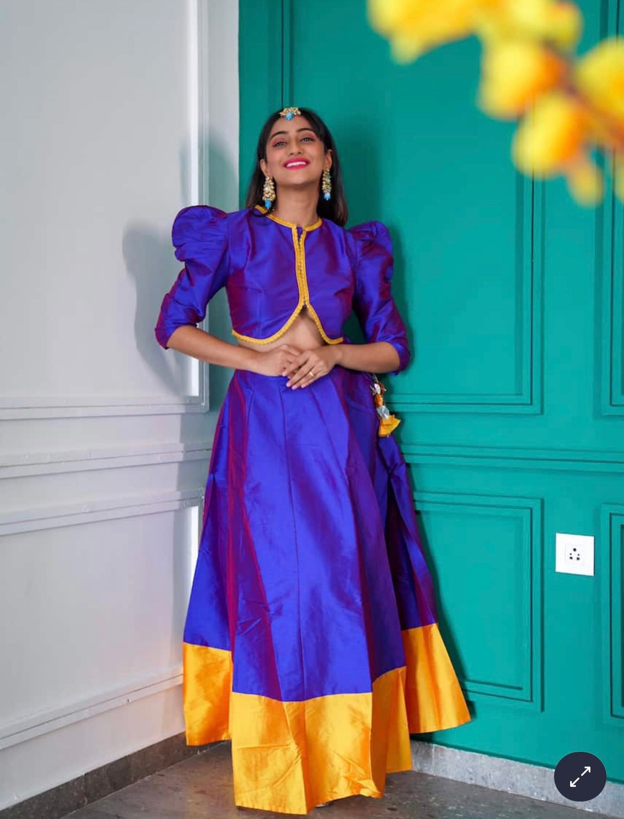 Elegant Purple Silk Festive Lehenga Choli