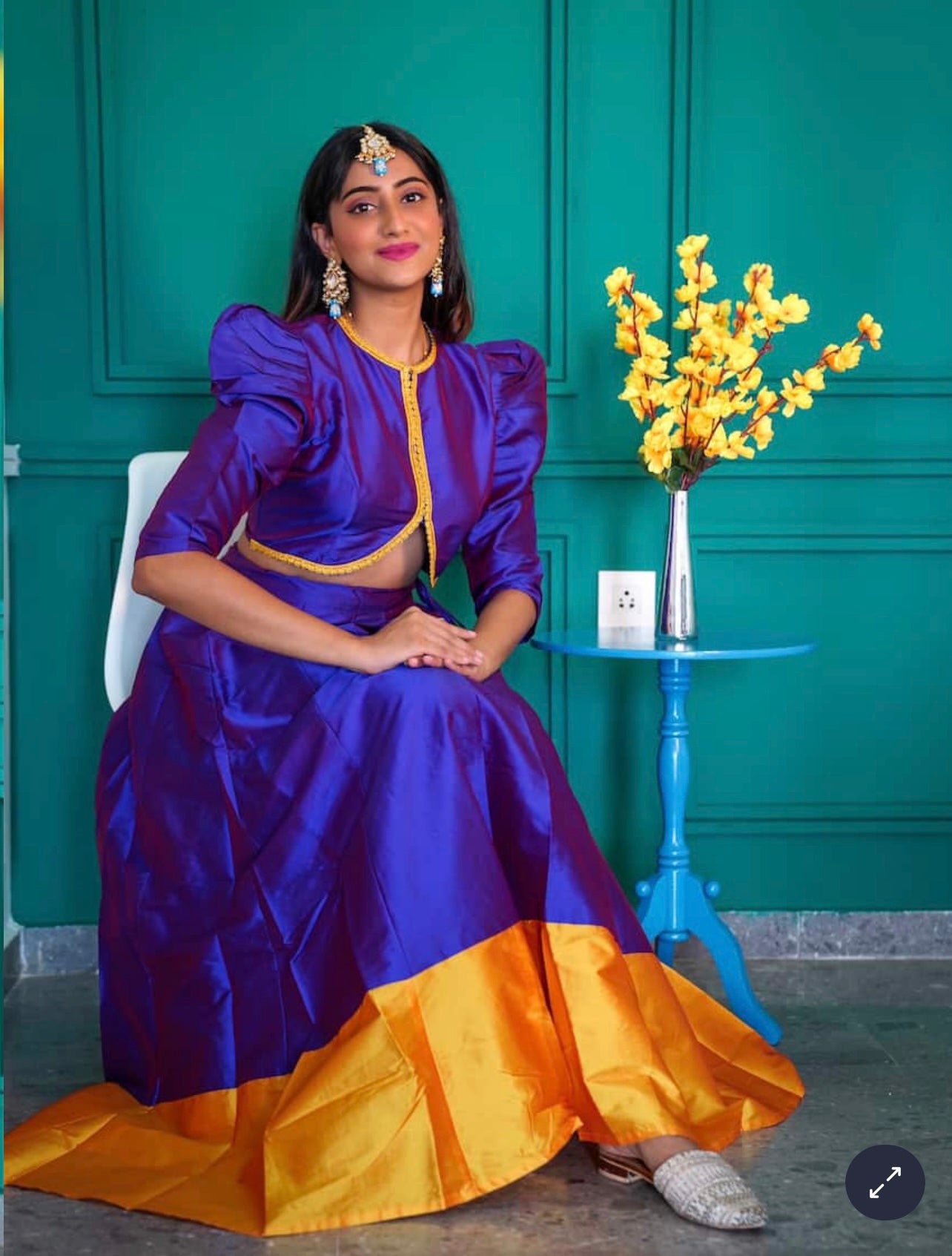 Elegant Purple Silk Festive Lehenga Choli