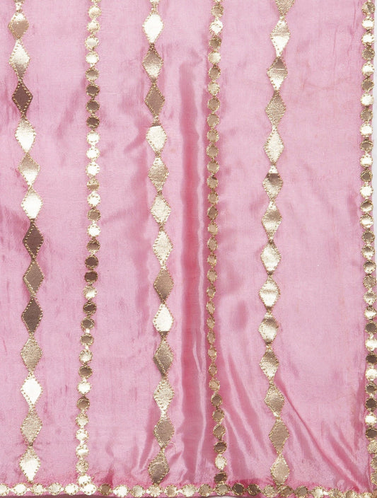 Pink heavy Silk Dupatta with all over Gota patti work