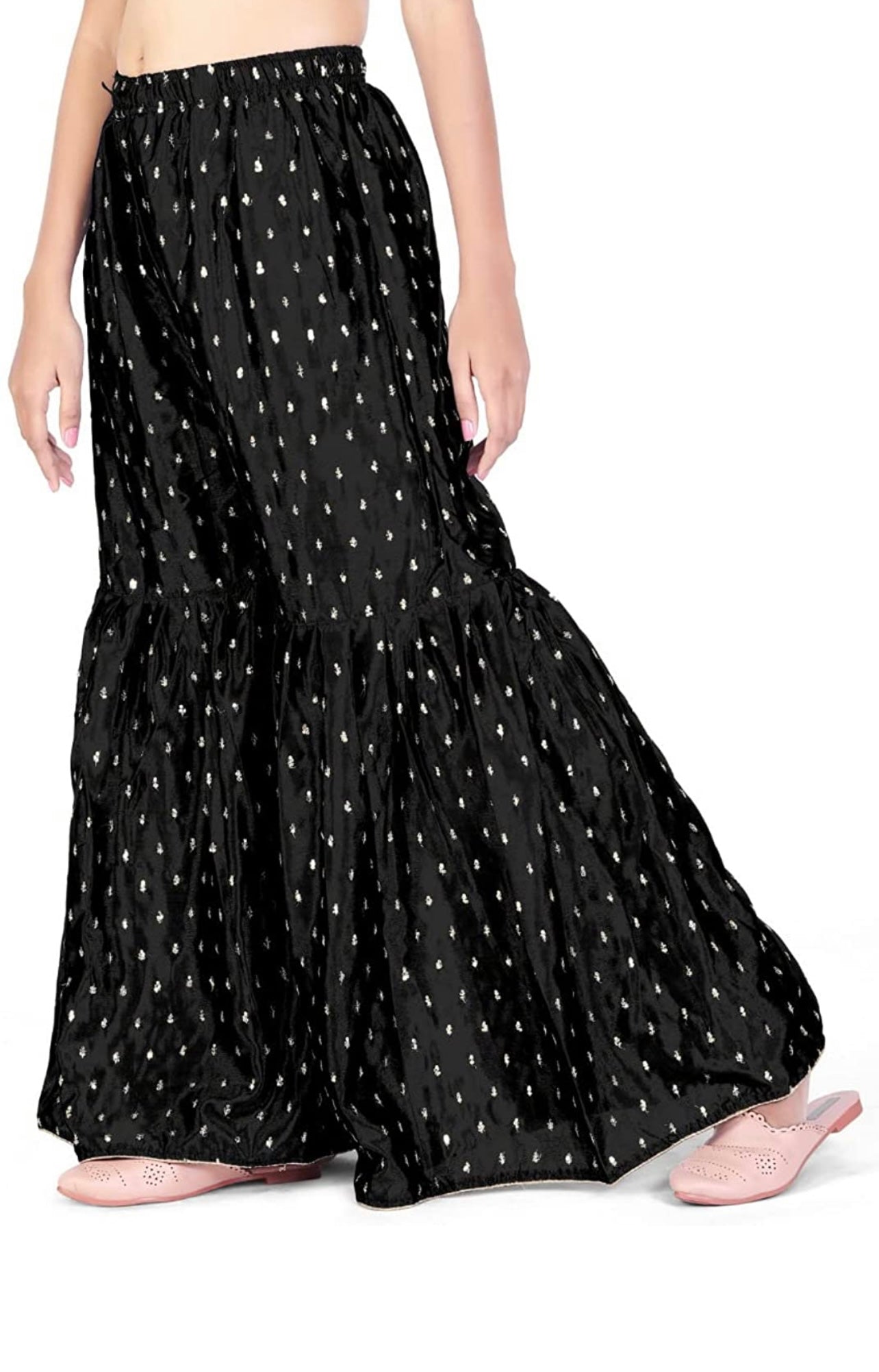 Black sequin work ready to wear Sharara Pants
