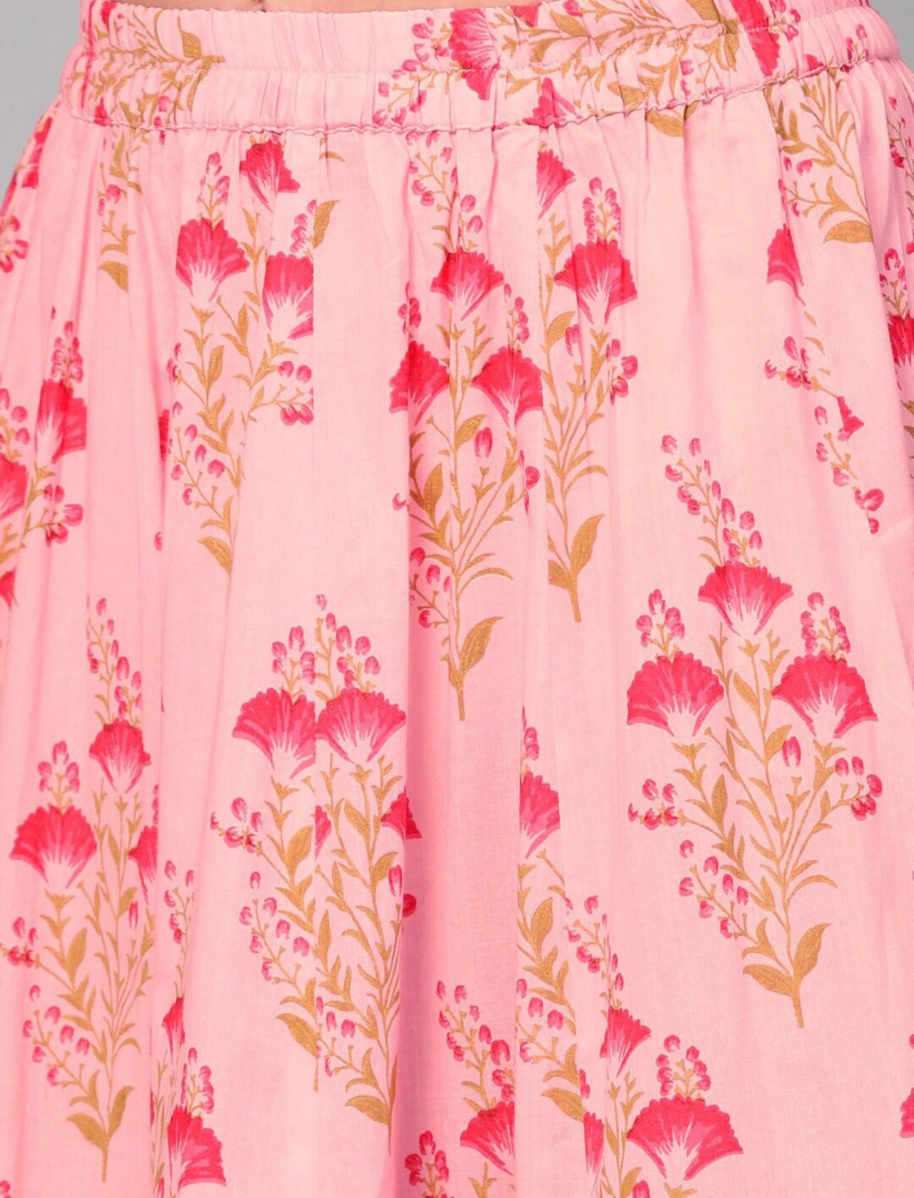 Classic Pink Kurta with Skirt with Gota Work