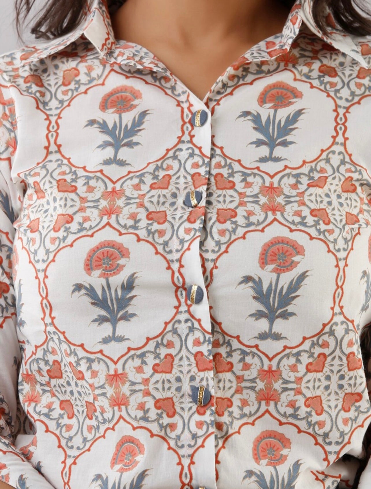 Elegant Grey Shirt and Skirt set