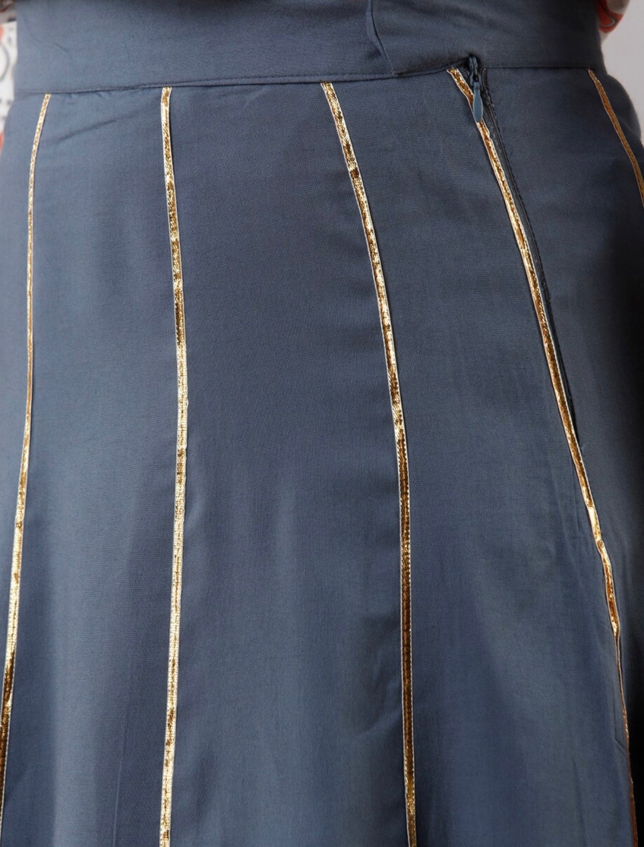 Elegant Grey Shirt and Skirt set