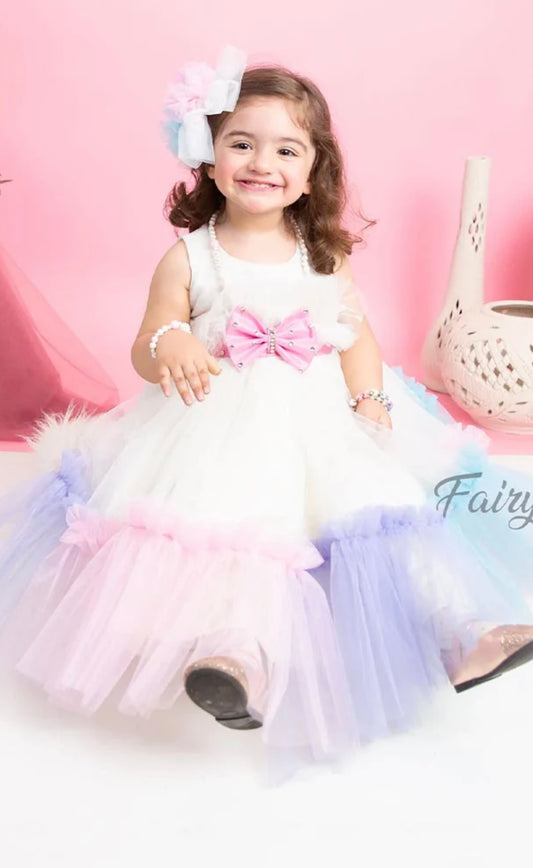 Multi Pastel color Princess dress for girls