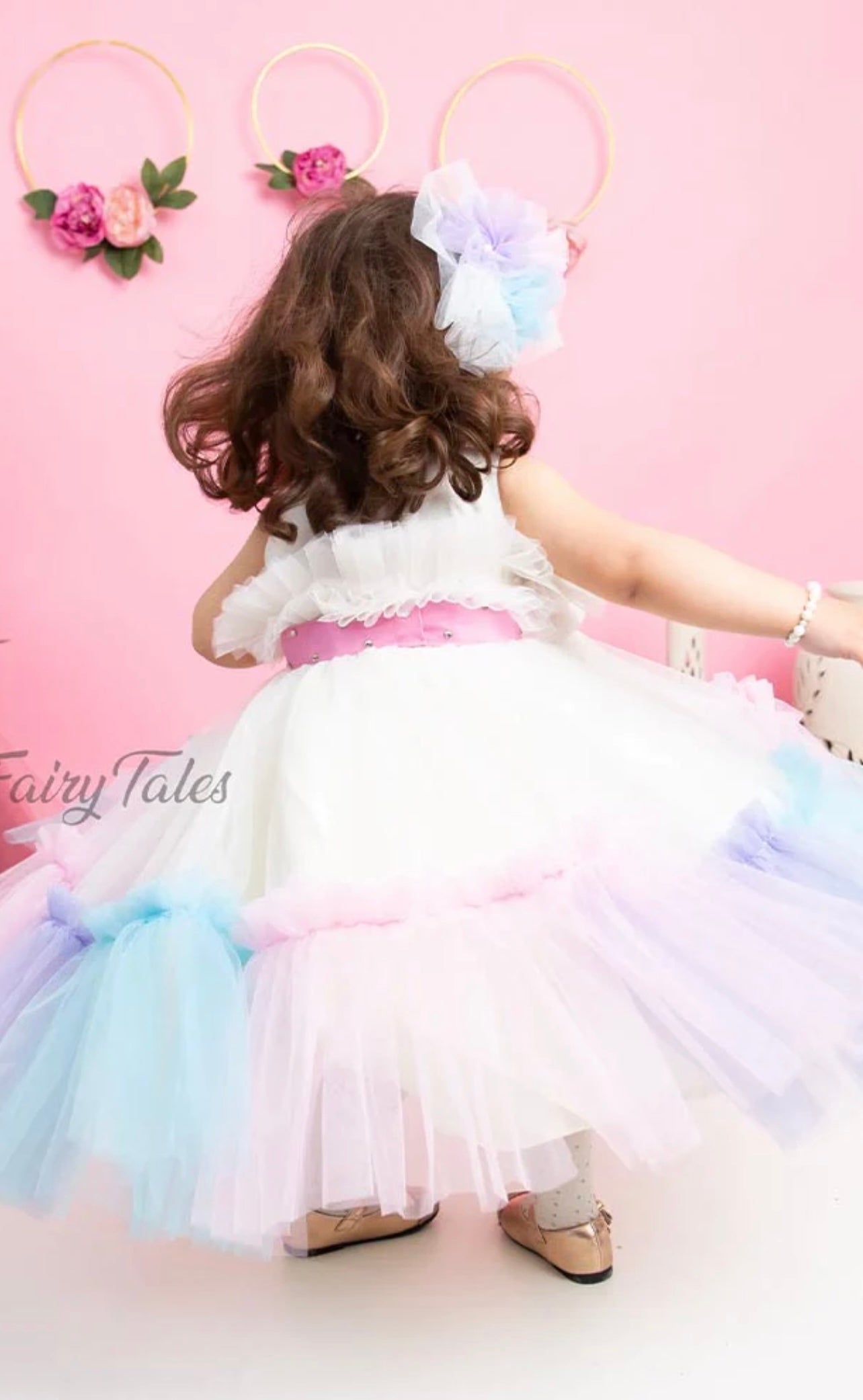 Multi Pastel color Princess dress for girls