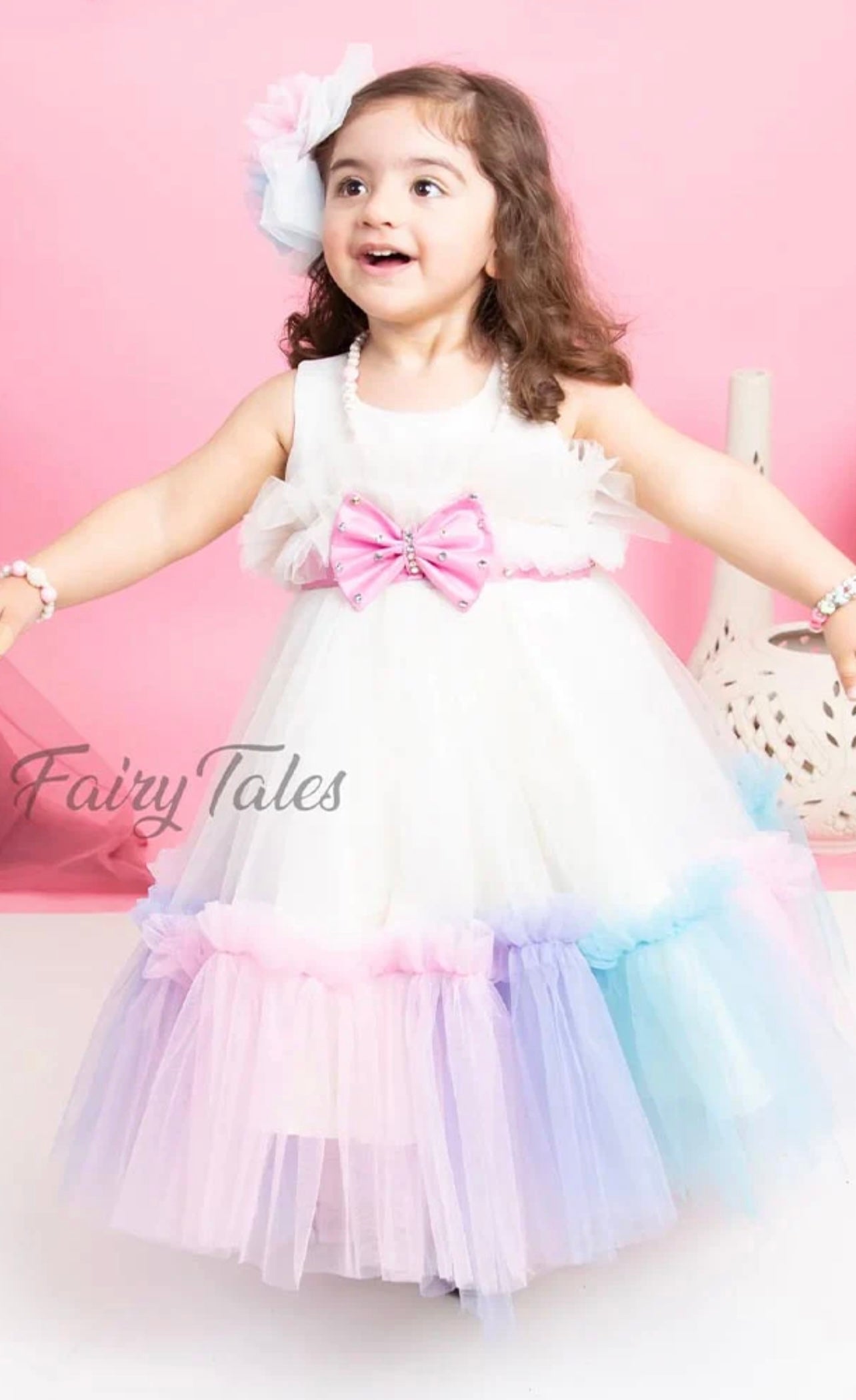 Multi Pastel color Princess dress for girls