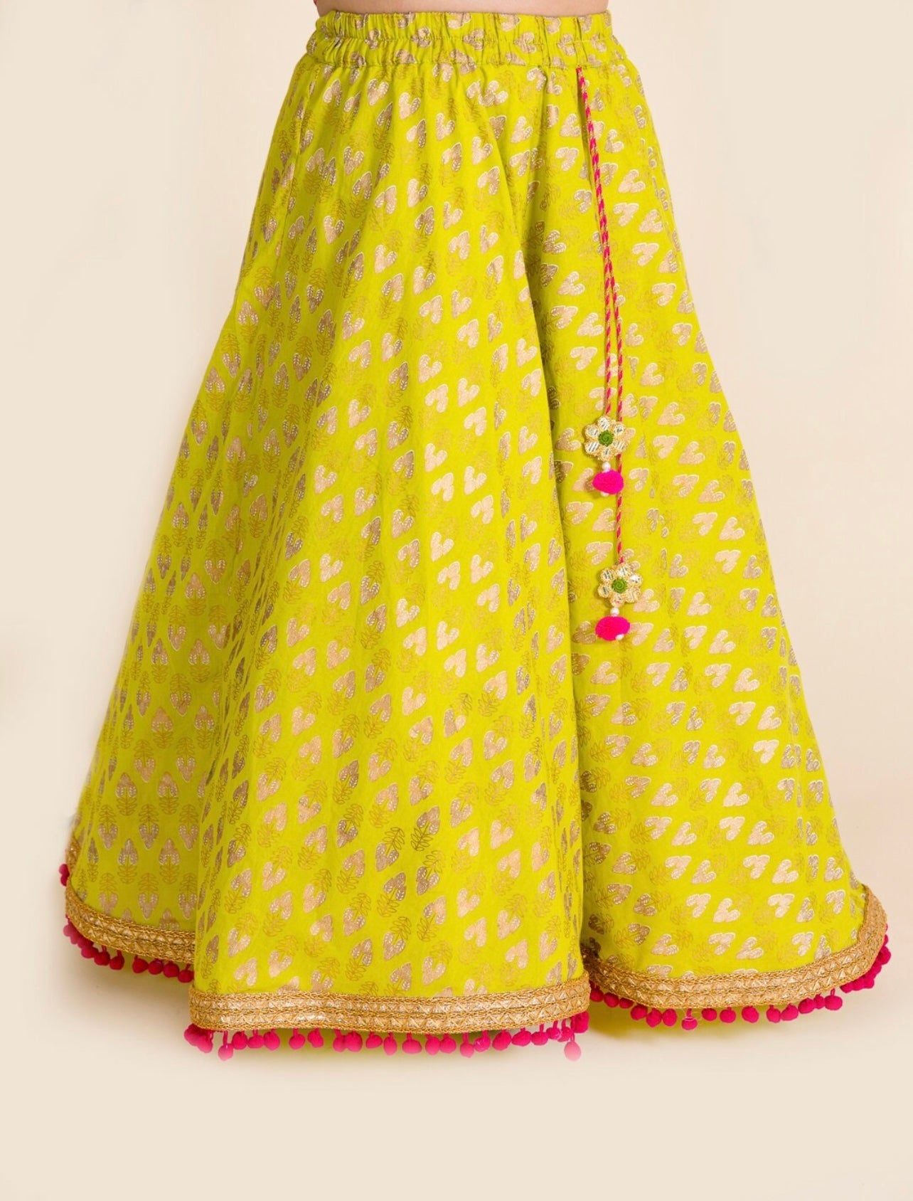Girls beautiful green and pink lehenga choli