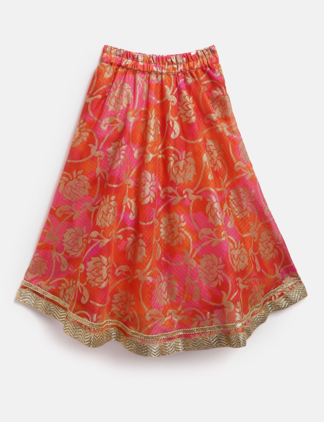 Girls pretty Pink and Orange Lehenga choli set