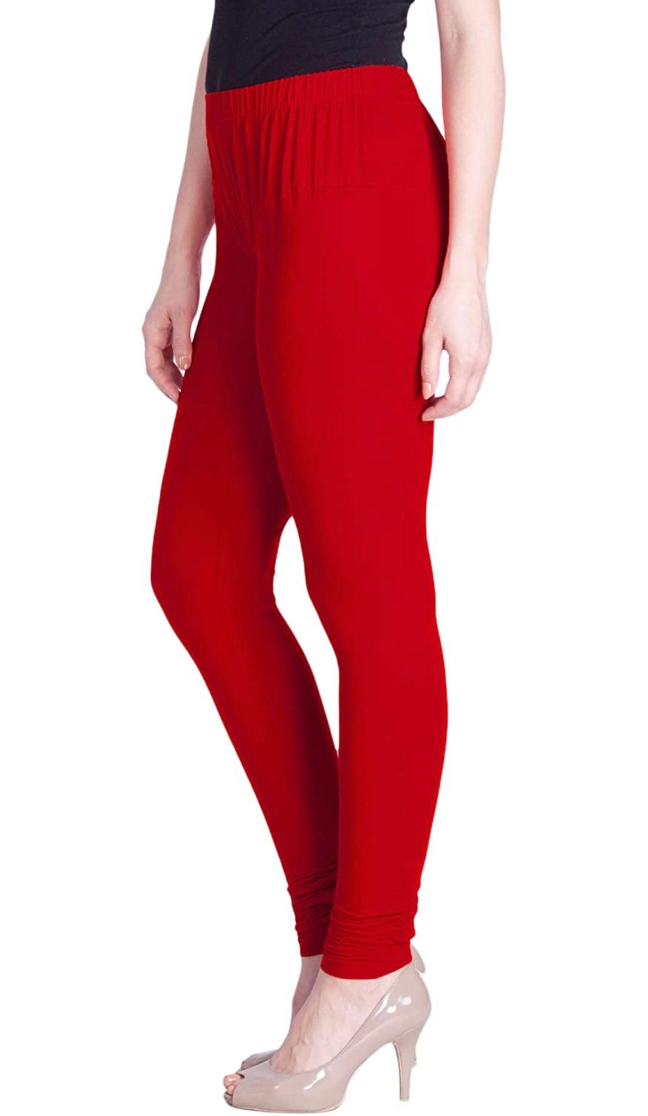 Red Premium Lyra stretchable Churidar leggings