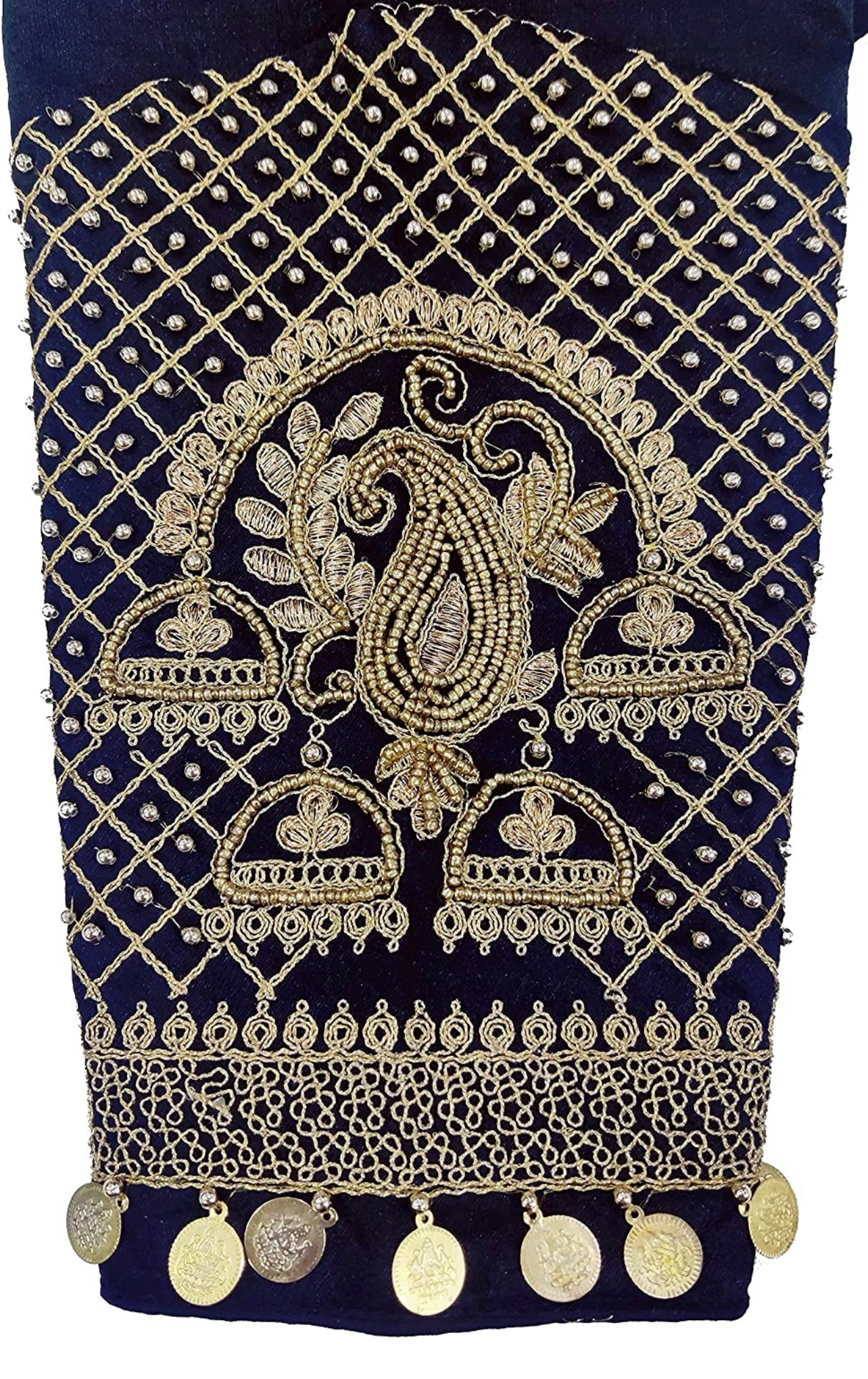 Black Silk embroidered and embellished readymade saree blouse