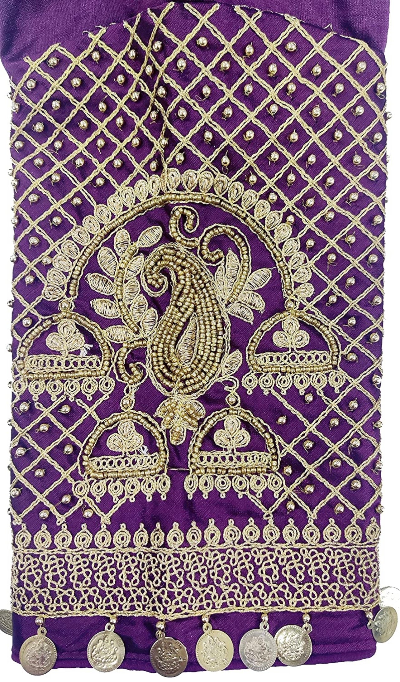 Silk embroidered and embellished readymade saree blouse