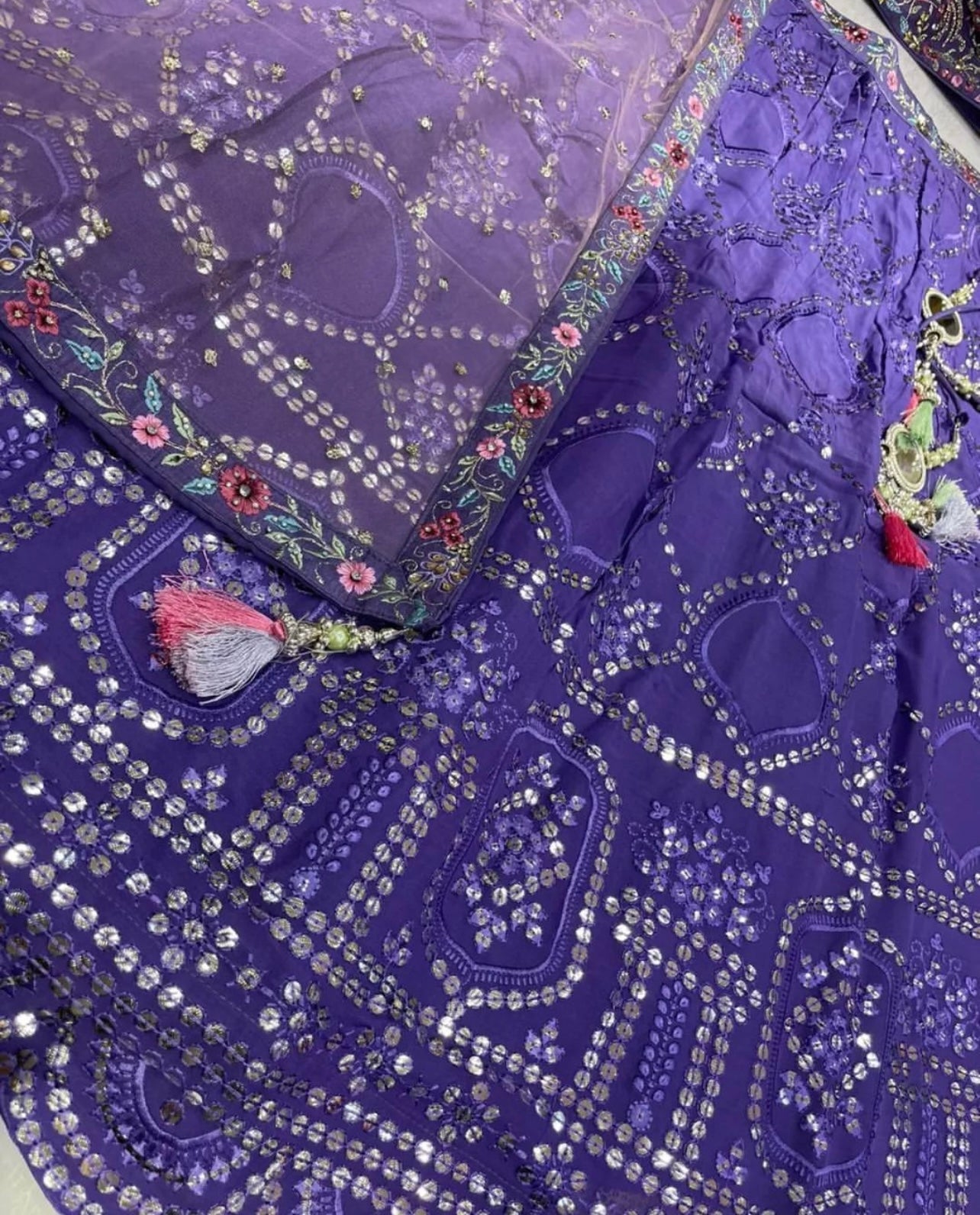 Purple Heavy handwork bridesmaid Lehenga choli