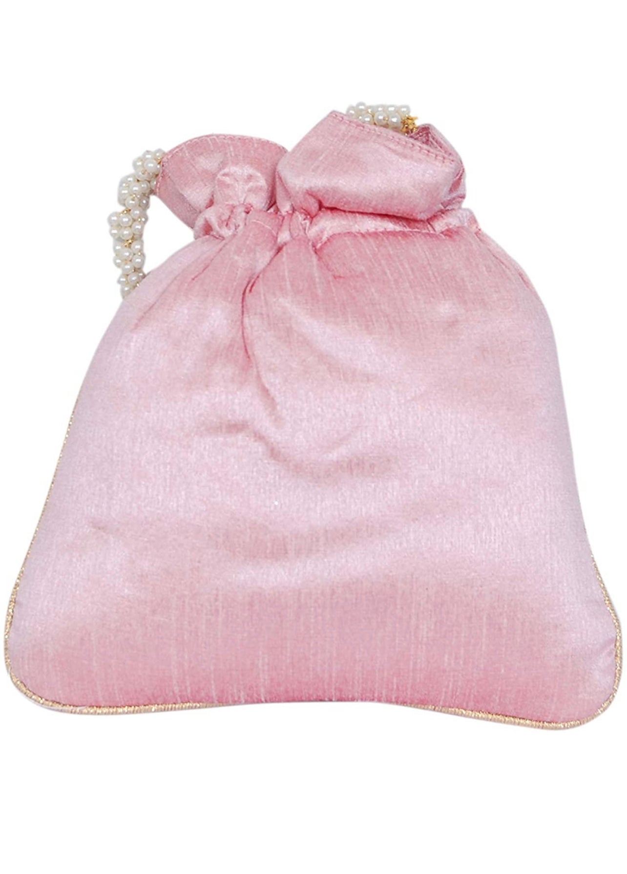 Classy Pink Potli bag with Heavy Jardoshi handwork