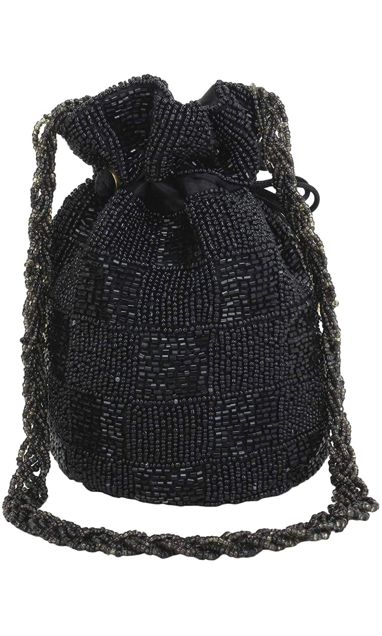 Black Designer Handmade Beaded Potli bag