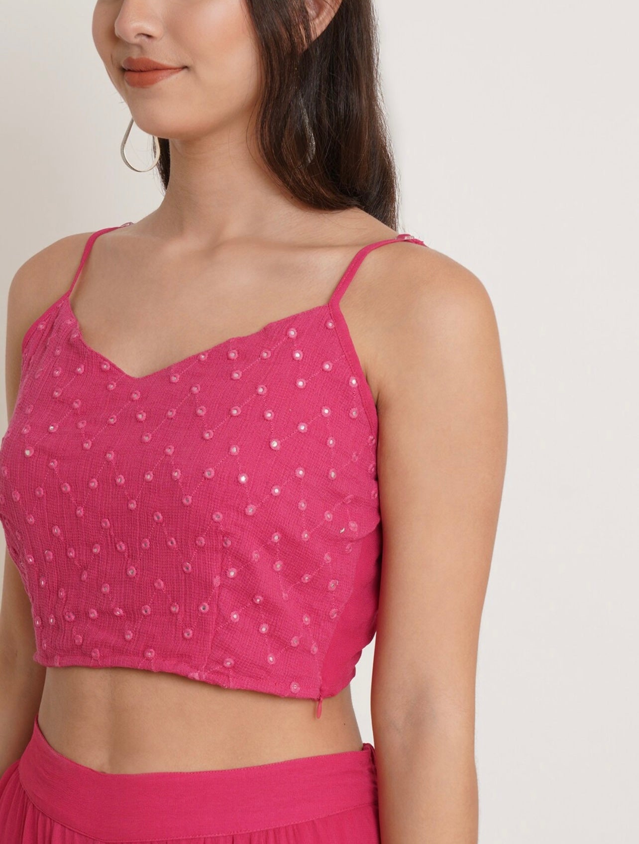Pink Crop top shrug and Sharara Set