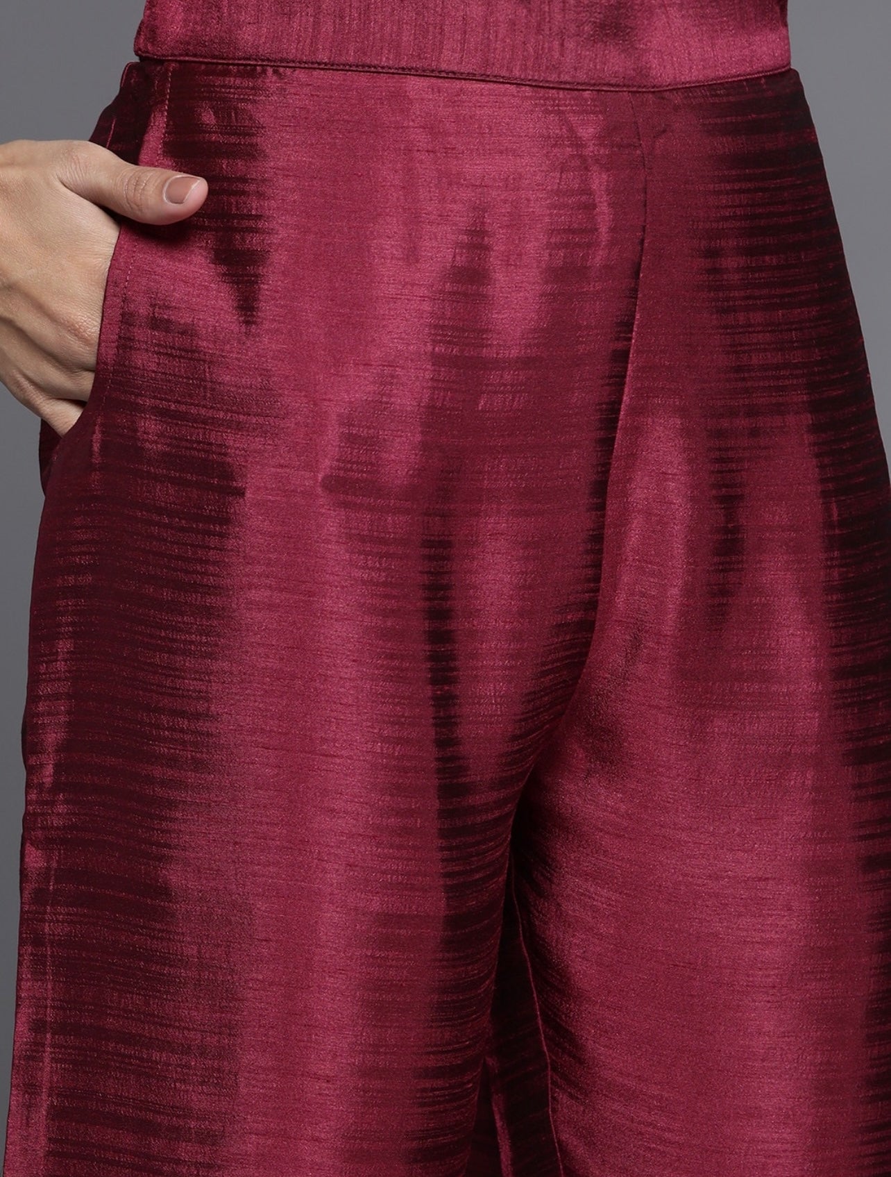 Maroon Chanderi Festive Anarkali Kurta set