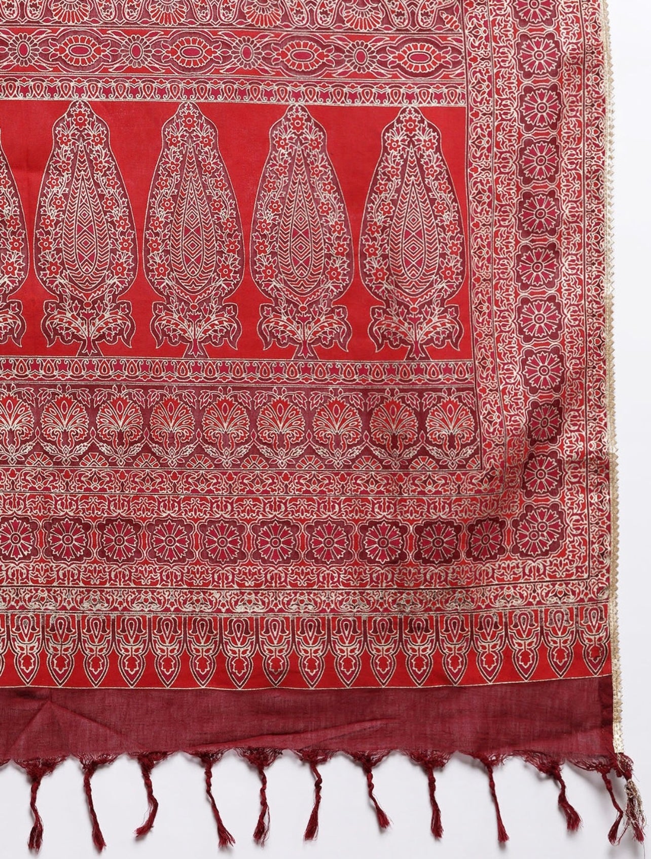 Maroon Chanderi Festive Anarkali Kurta set