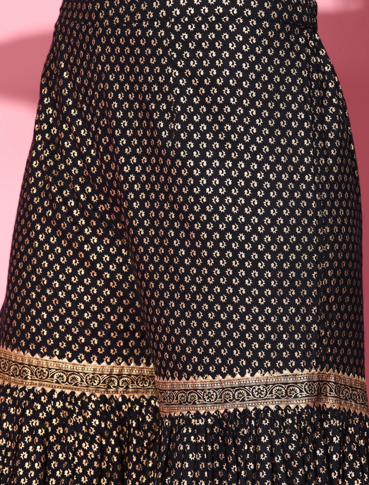 Black Heavy Gota Patti work Sharara set