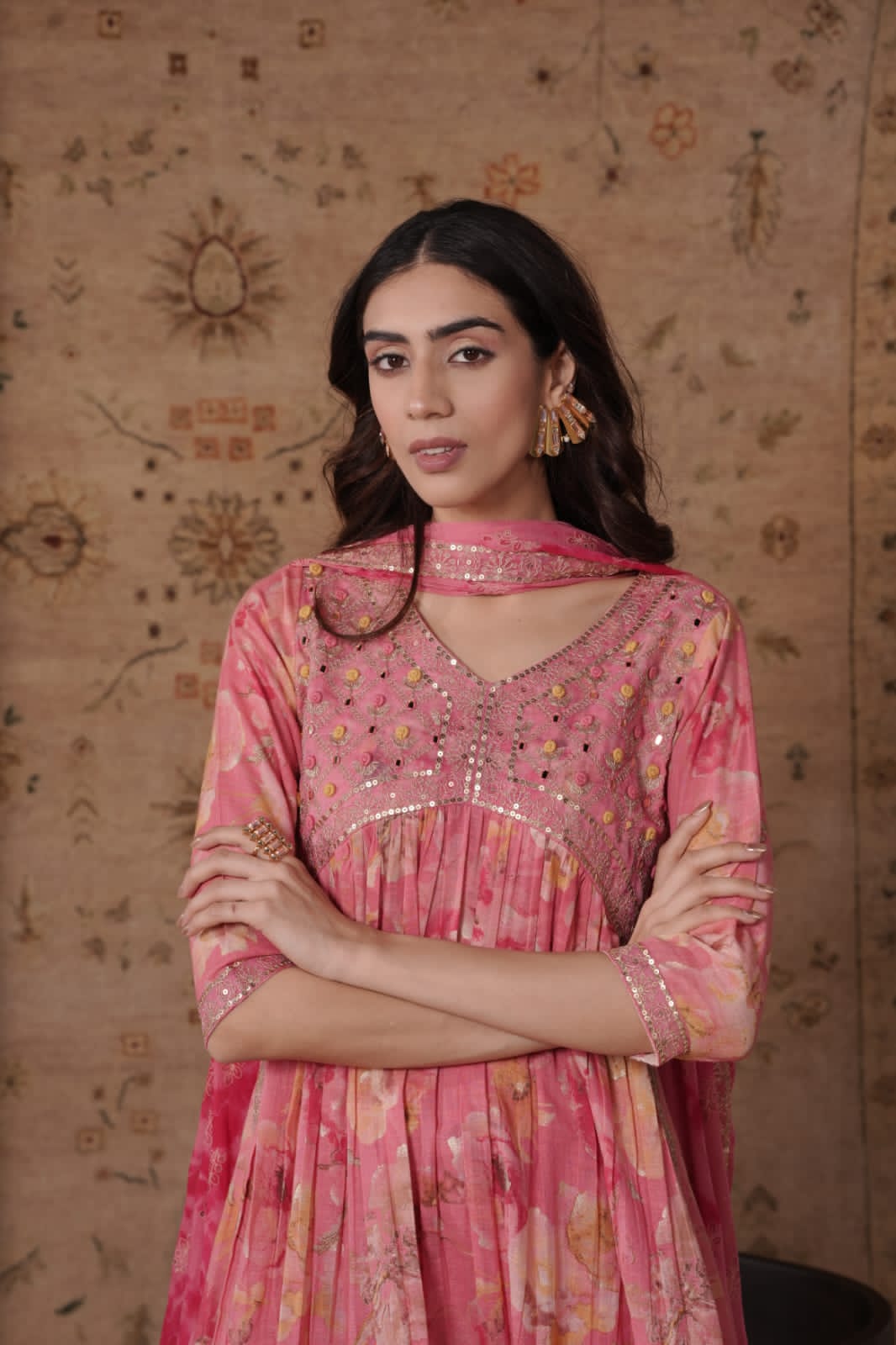 Pink Beautiful Alia Cut Kurta set