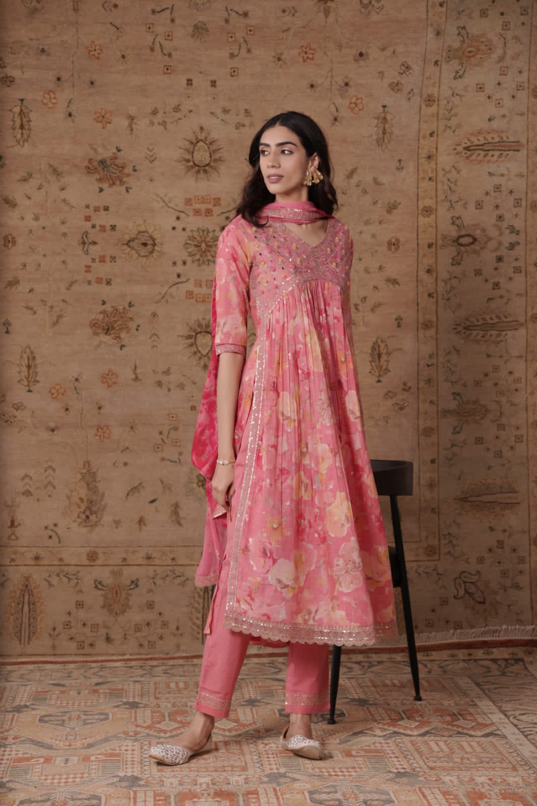 Pink Beautiful Alia Cut Kurta set