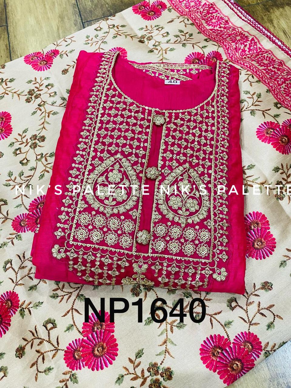Fuchia Pink Heavy Embroidred Festive Anarkali Kurta Set