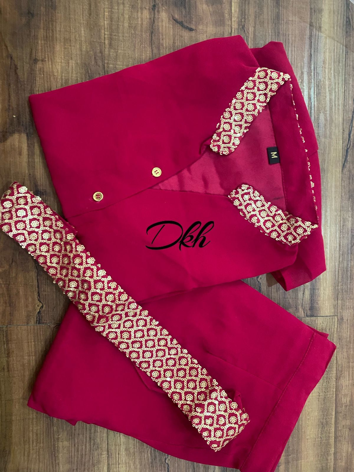 Fuschia Pink Stylish Embellished Co-ord set