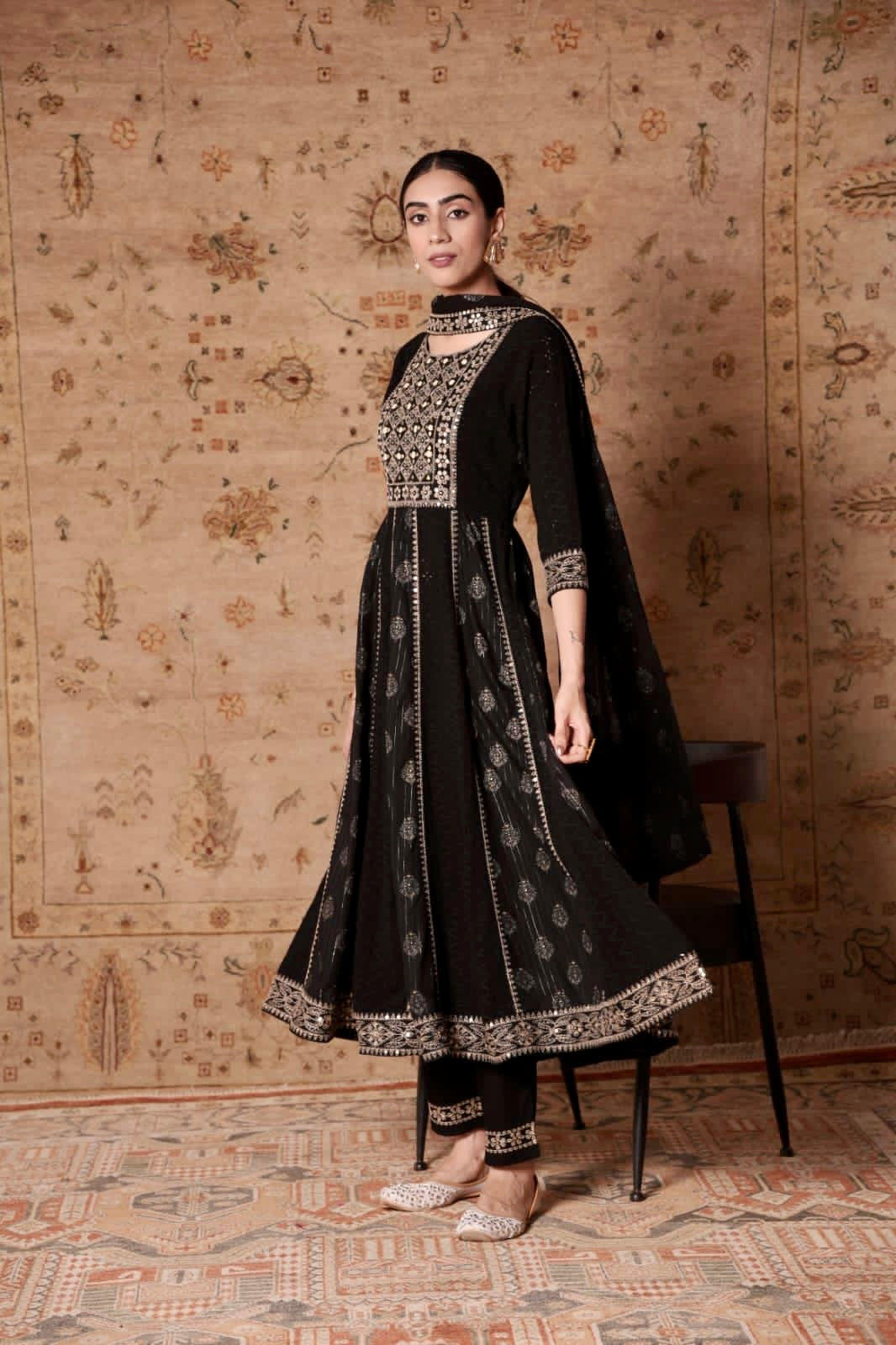 Premium Quality Heavy Embroidery and Mirror Anarkali Kurta set